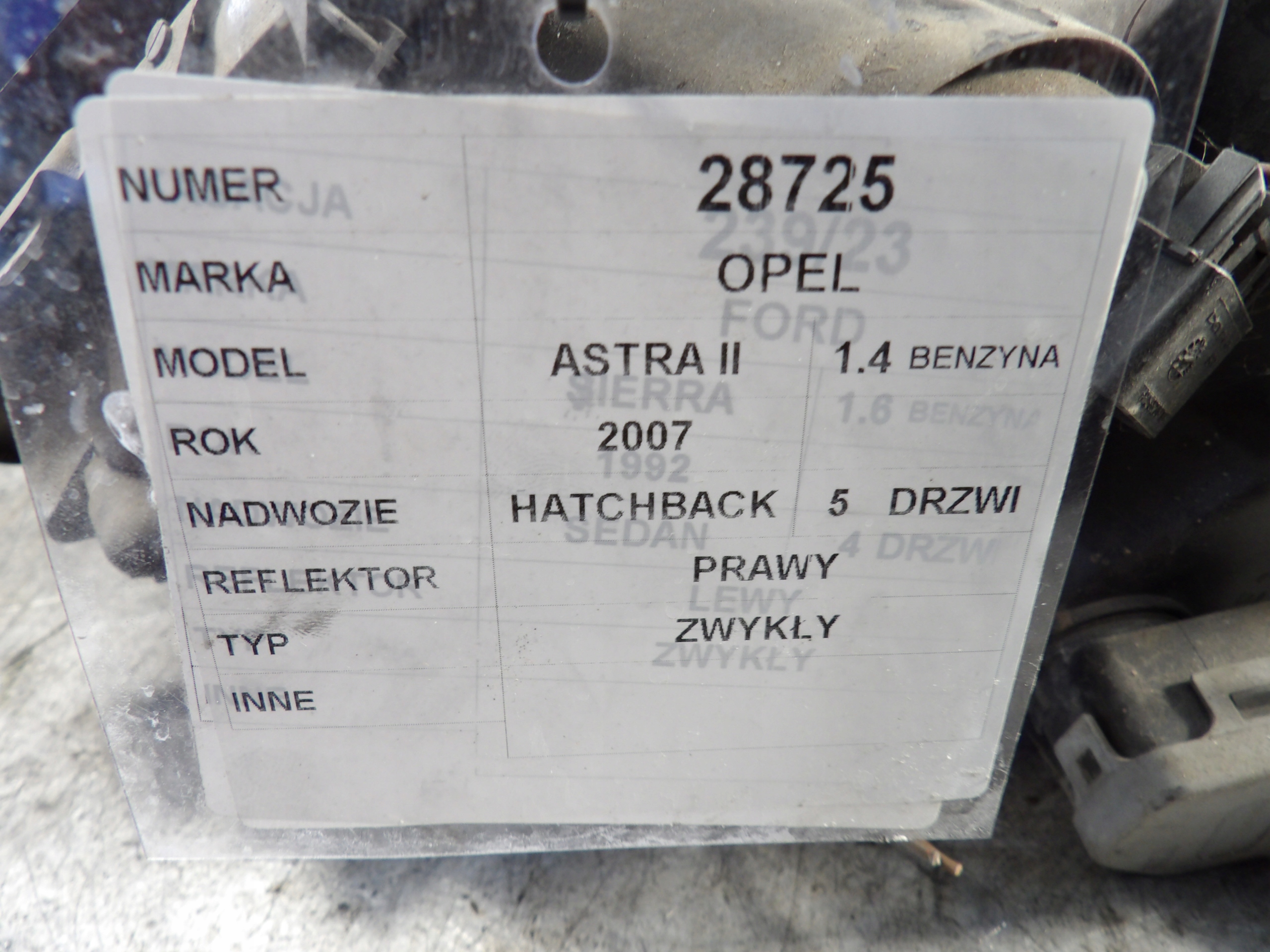 Opel Astra G II light front right 13132456RH 1EG007640-46