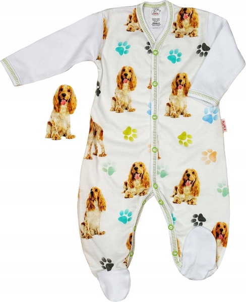 PAJAC pajacyk Rozpinany ZDOBIONY Pieski r 62 KLEKLE Marka KLEKLE