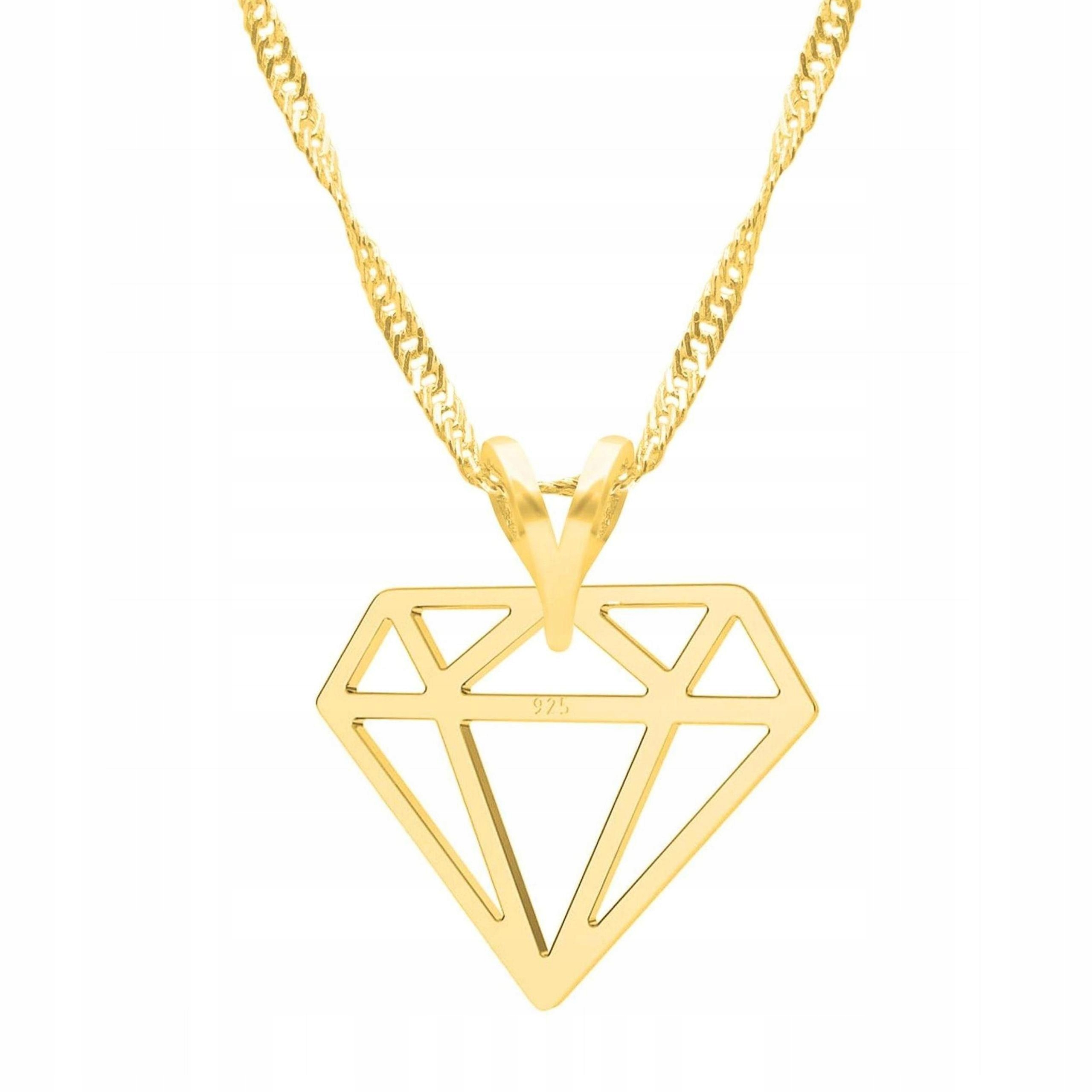 Zlatý náhrdelník s diamantem Diamencikem Plech Diamant Stříbro 925