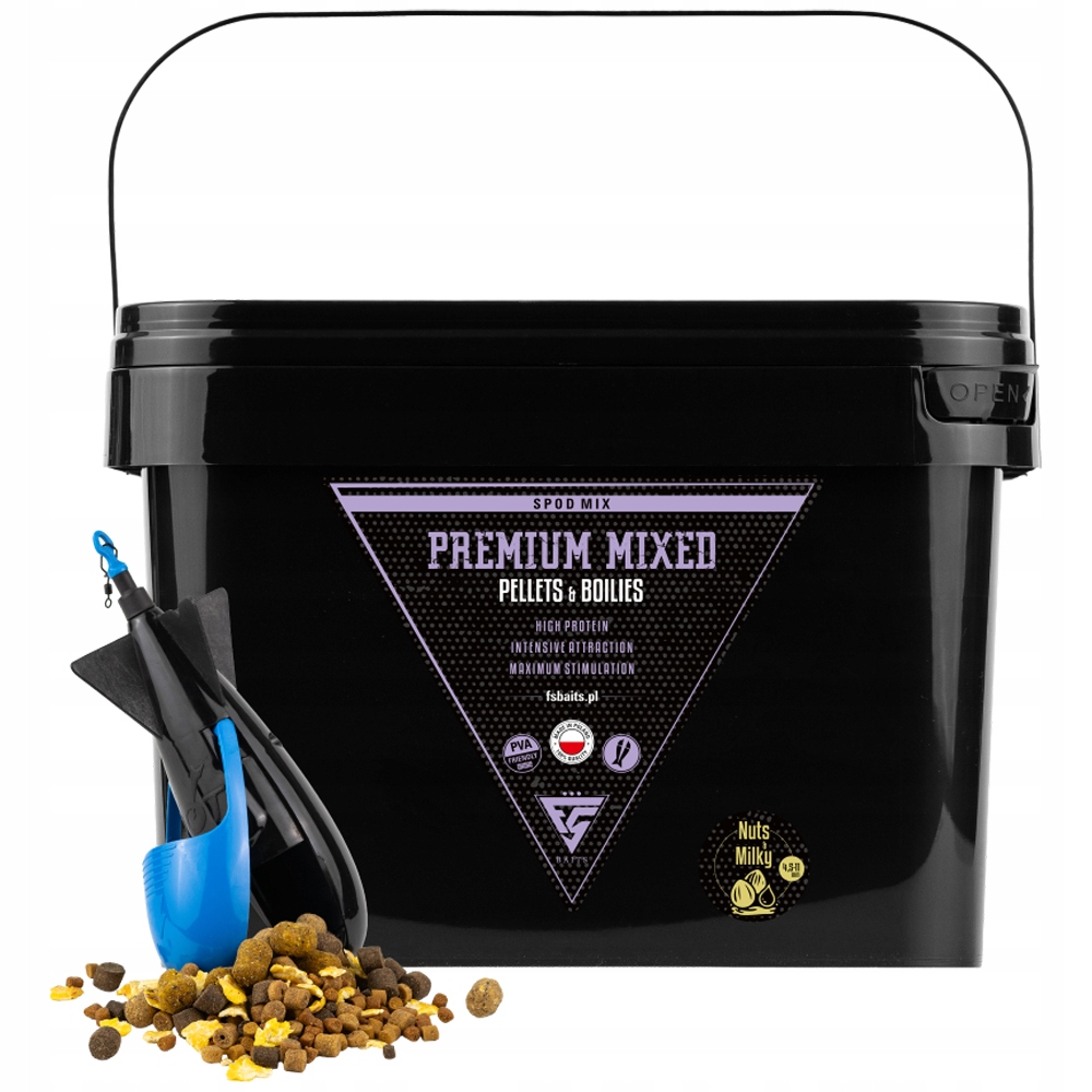 Fs Baits Spod Mix Nuts & Milky 4,5-11mm Mieszanka pelletów 7 kg
