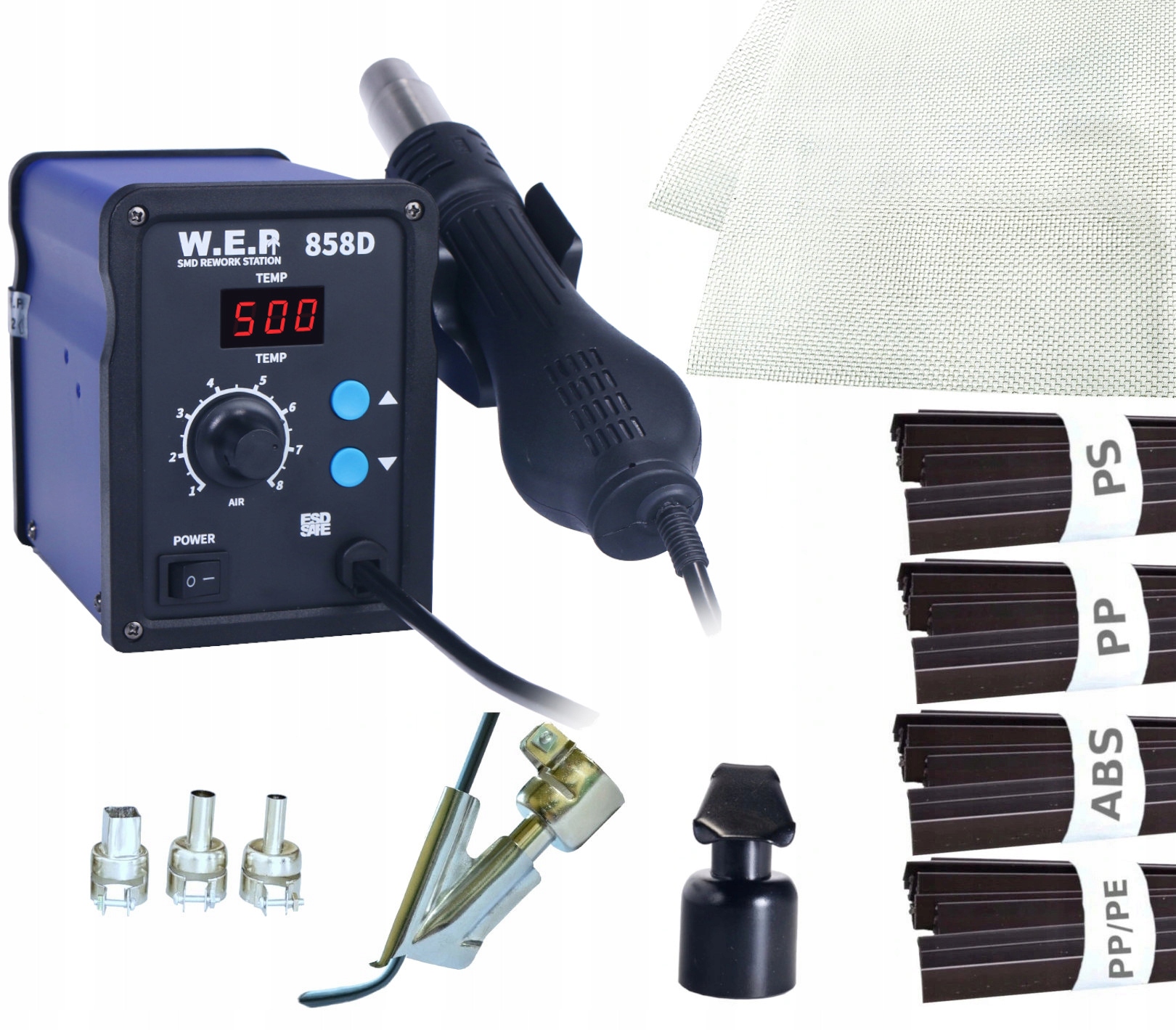 SPAWARKA PLASTIKU WEP 858D +5DYSZE +SPOIWA SIATKA