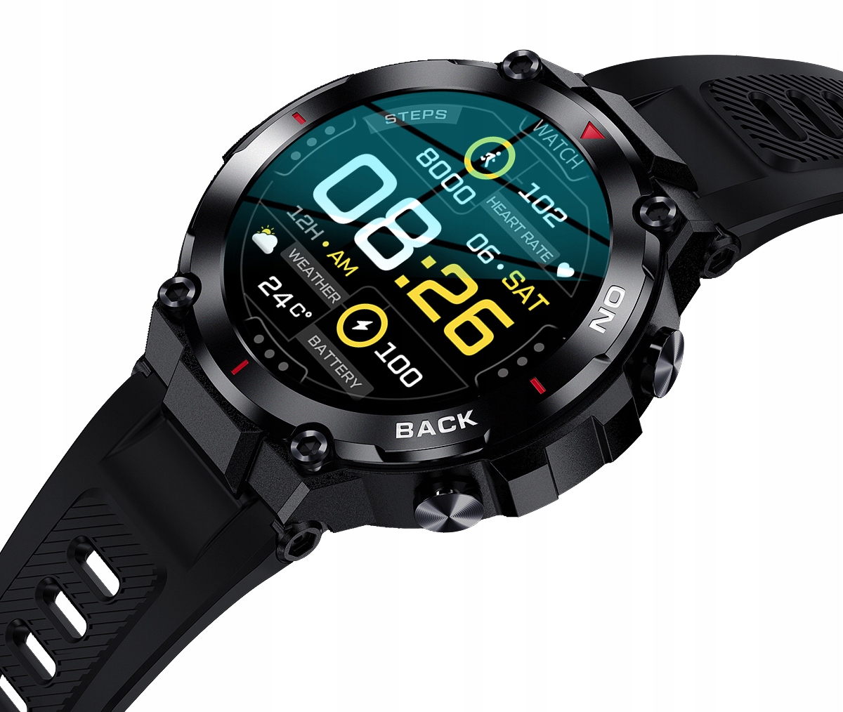 SMARTWATCH Męski Sportowy SpO2 Pulsometr GPS aGPS Model JGS K37