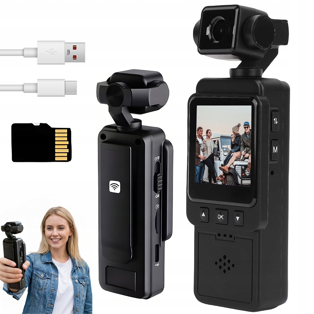 Přenosná Sportovní Kamera Hd 1080P Otočný Objektiv LCD Klip