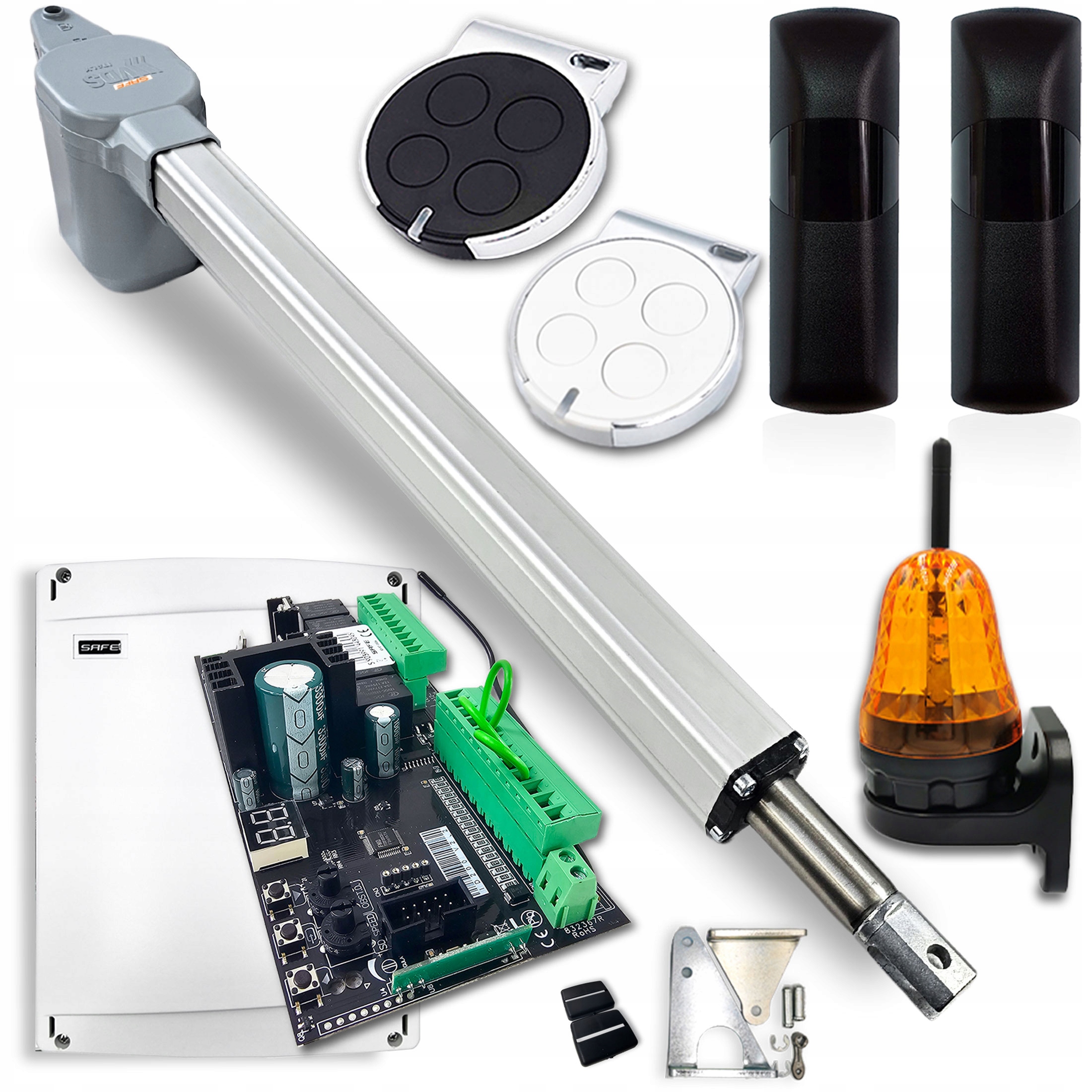 Napęd Do Bramy Jednoskrzydłowej 3,5m Automat Safe siłownik 1xlampa 2xpilot