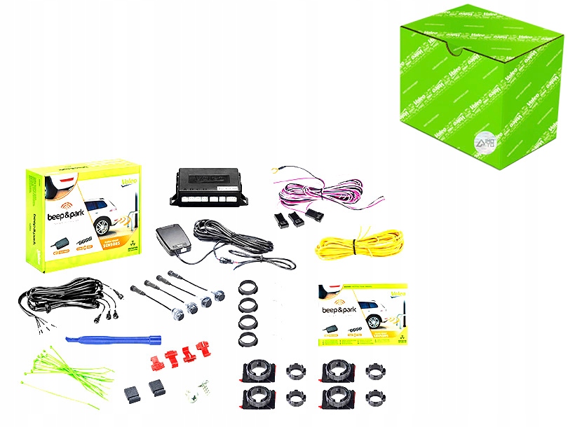 ZESTAW CZUJNIKÓW PARKOWANIA PRZÓD TYŁ 4 SZT. SYGNAŁ DŹWIĘKOWY KOLOR