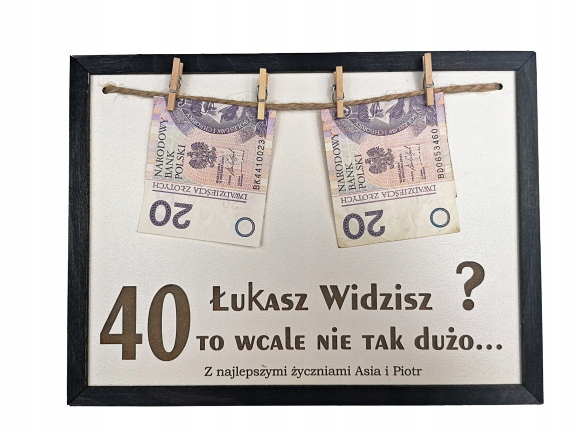 Prezent na urodziny 20 30 40 50 RAMKA KOLORY, IMIĘ