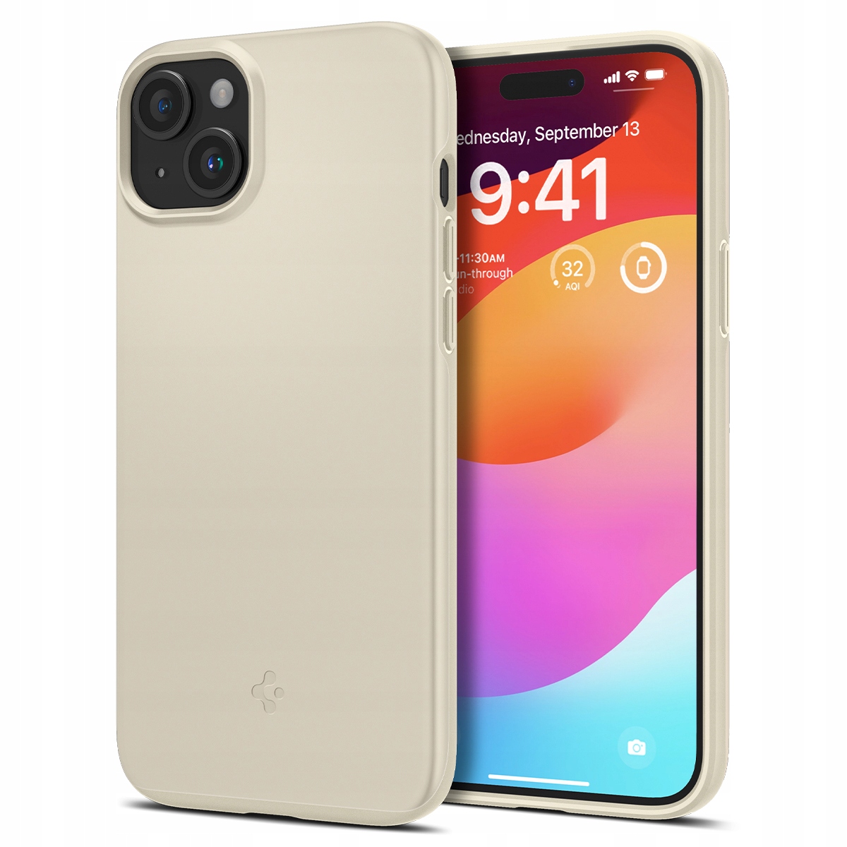 Pouzdro pro iPhone 15 Plus Thin Fit béžové