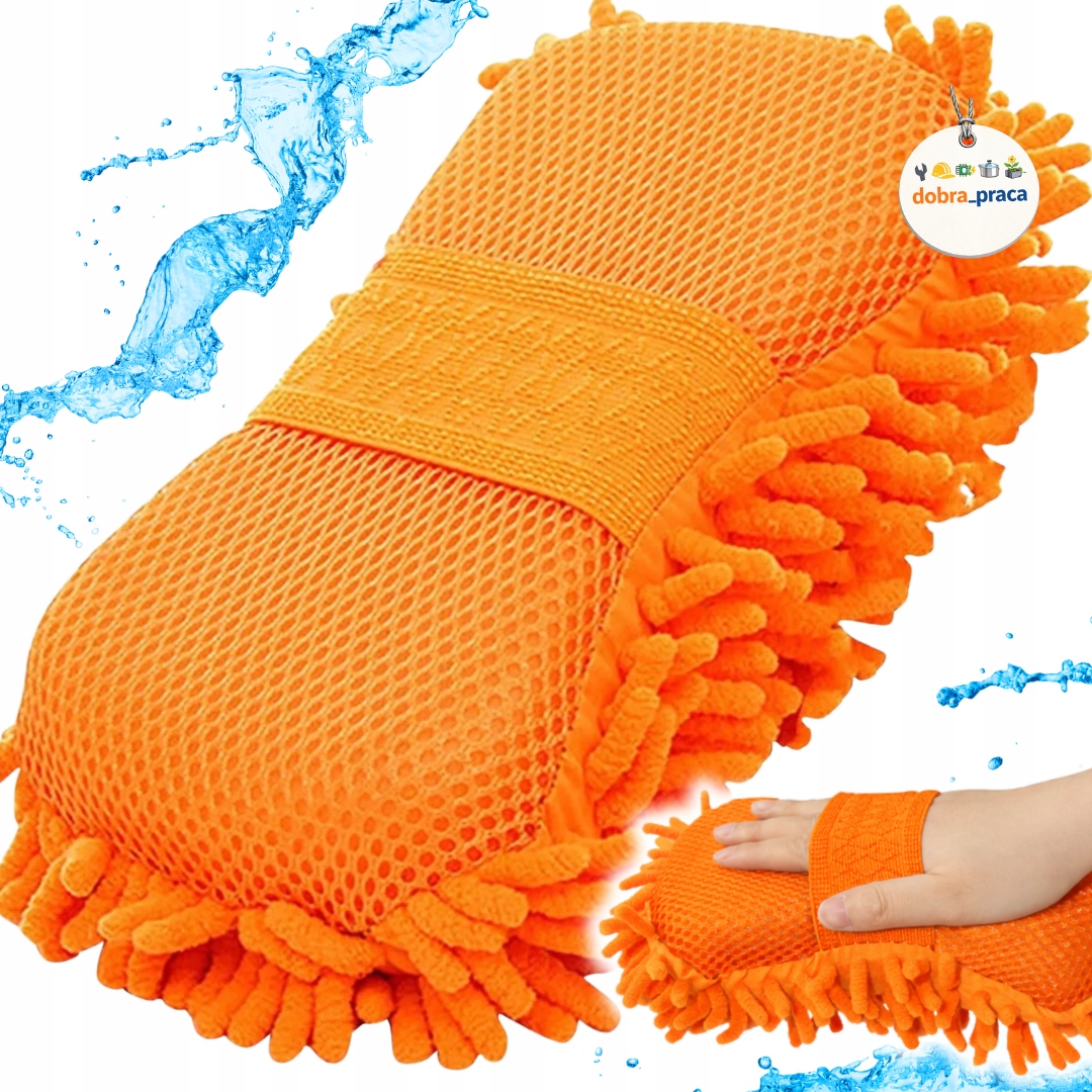 Gąbka do mycia samochodu Ertons z mikrofibry 24x14x6 cm dwustronna