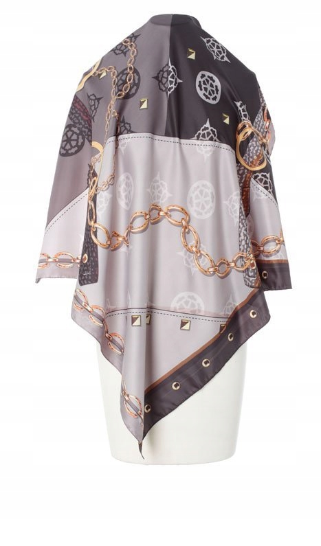 piękna duża Chusta Apaszka marynarska Włoska szara Model art