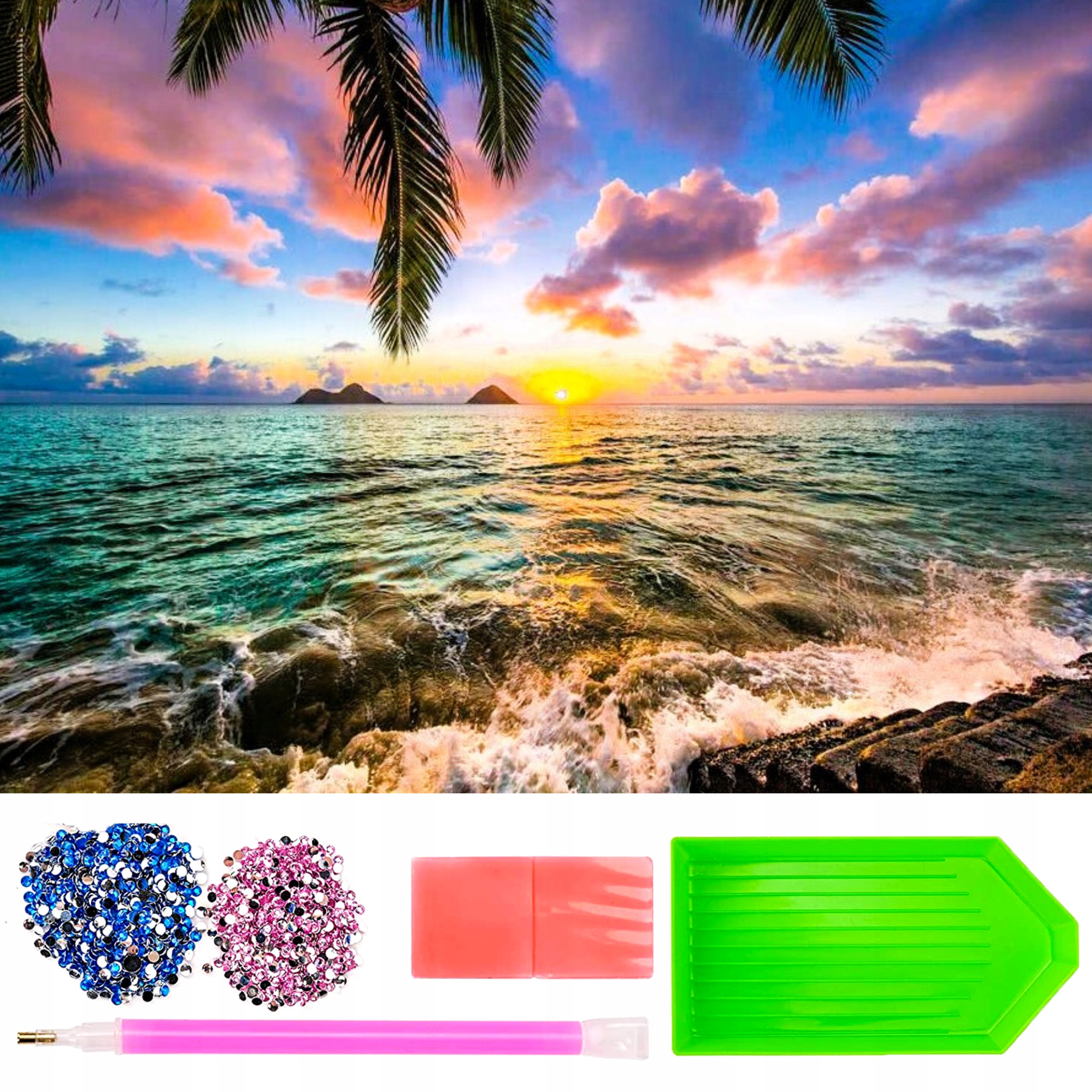 Velké Diamantové Výšivky XXL 80X40 Krajina Pláž Hawaje Diamond Paiting