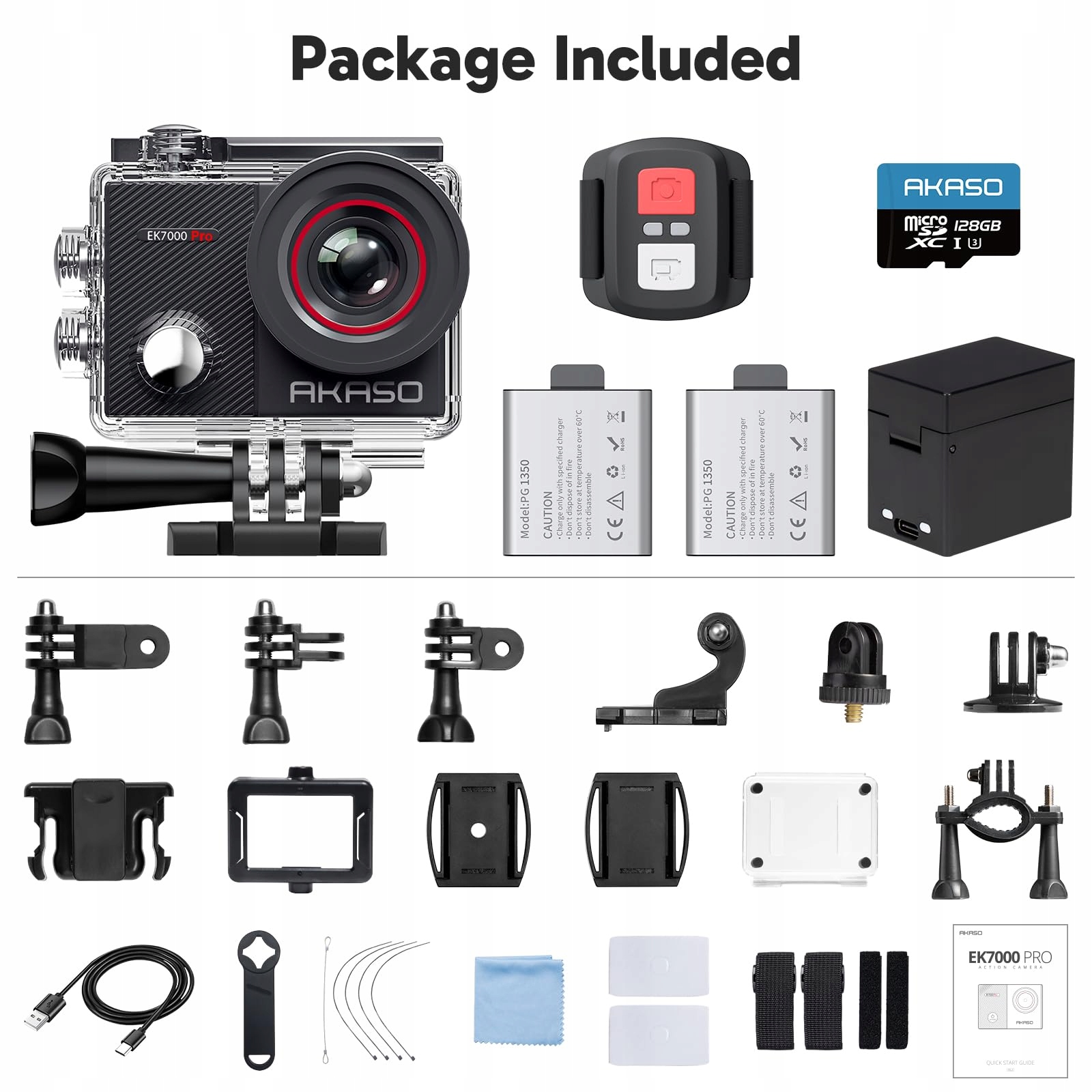 AKASO Kamera Sportowa 4K 30FPS 128GB 20MP WiFi Wodoodporna 40M EIS — miniatura 8