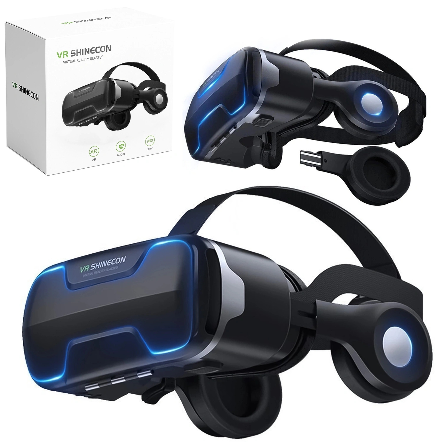 Brýle 3D Vr Shinecon G02ED pro telefon, vestavěná sluchátka max 6 53