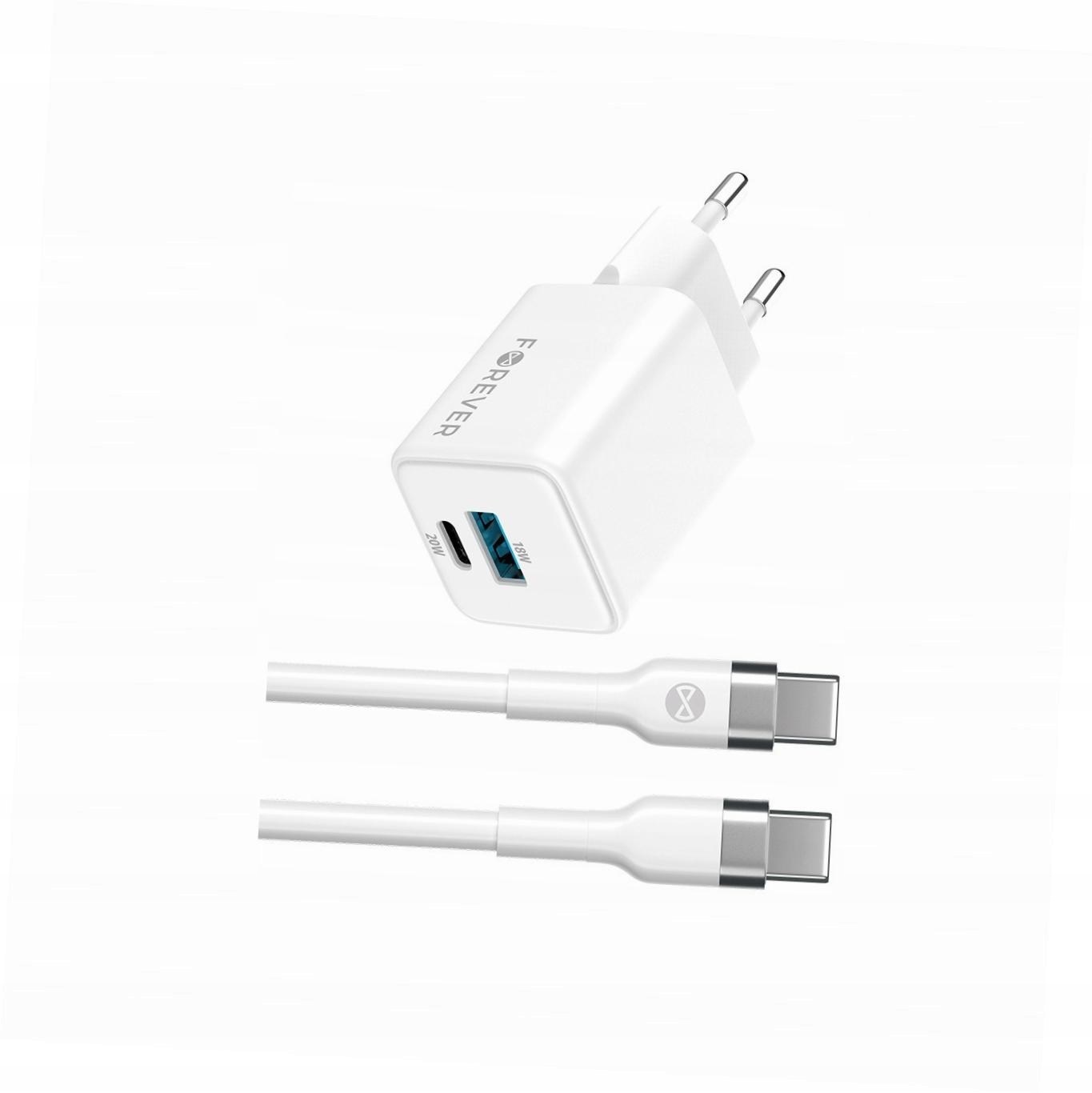 Szybka ładowarka GaN 20W Usb i Usb-c z kablem do Htc Desire 21 pro 5G
