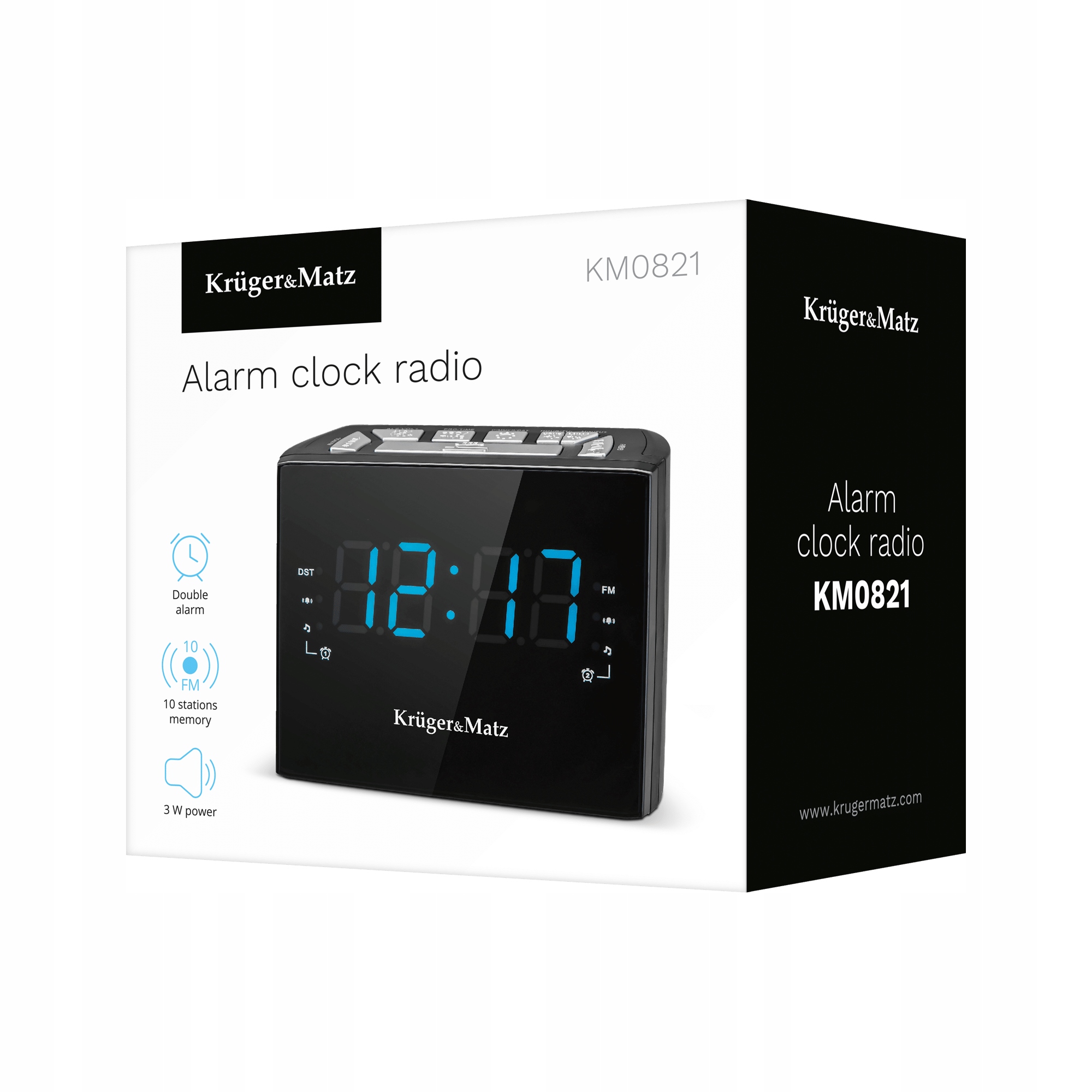 RADIOBUDZIK RADIO FM KRUGER MATZ DUŻE CYFRY LED Model KM0821