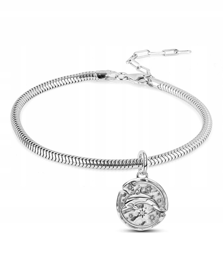 Stříbrný náramek pro ženu nastavitelný 19 cm Charms Delfin 925 BC752