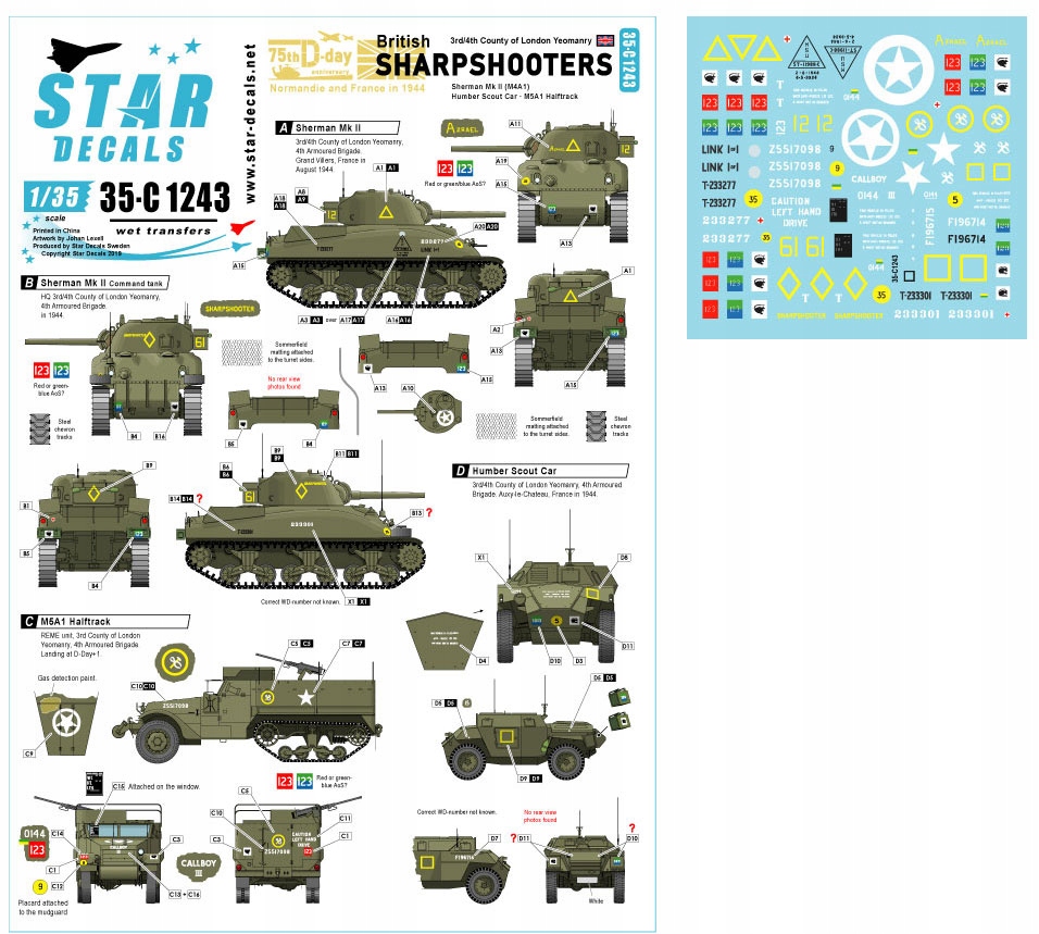 Star Decals 35-C1243 1/35 British Sharpshooters