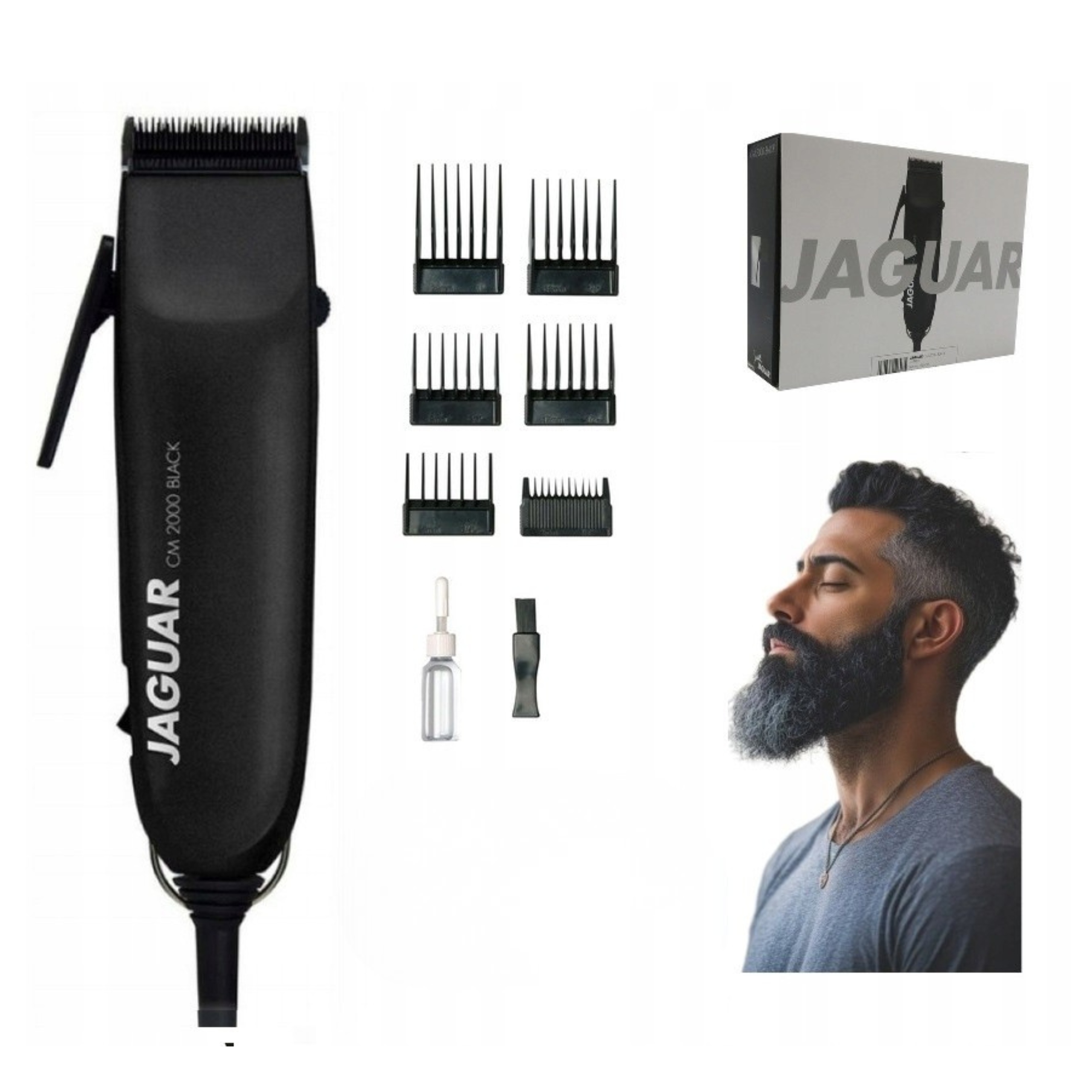 Maszynka do strzyżenia włosów Jaguar CM 2000 Black Przewodowa Profesjonalna