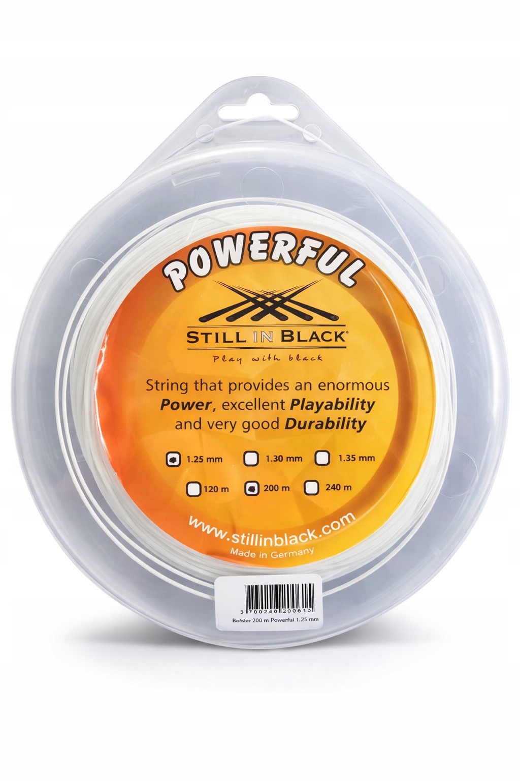 Tenisový Výplet Still In Black Powerful Cívka 200 Metrů 1.25 MM Bílá
