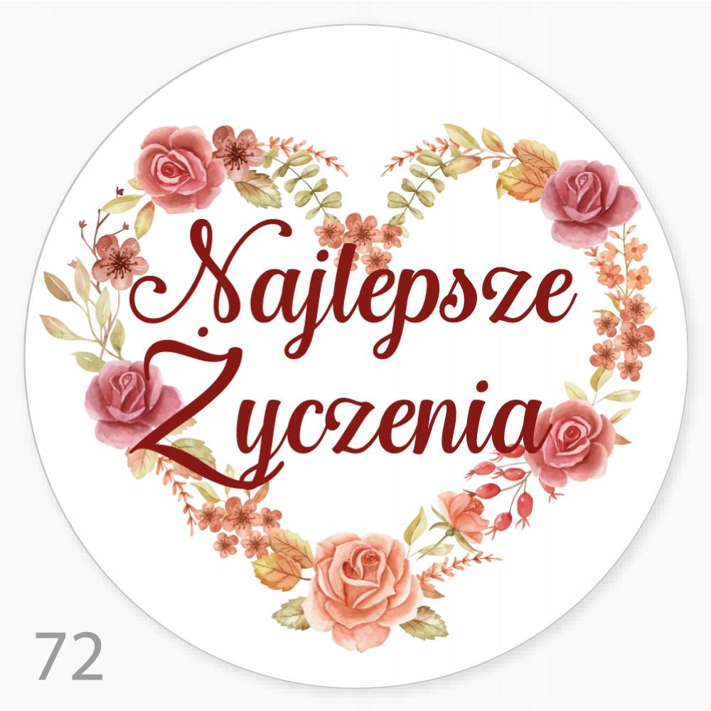 

Naklejka Najlepsze Życzenia upominek 48szt