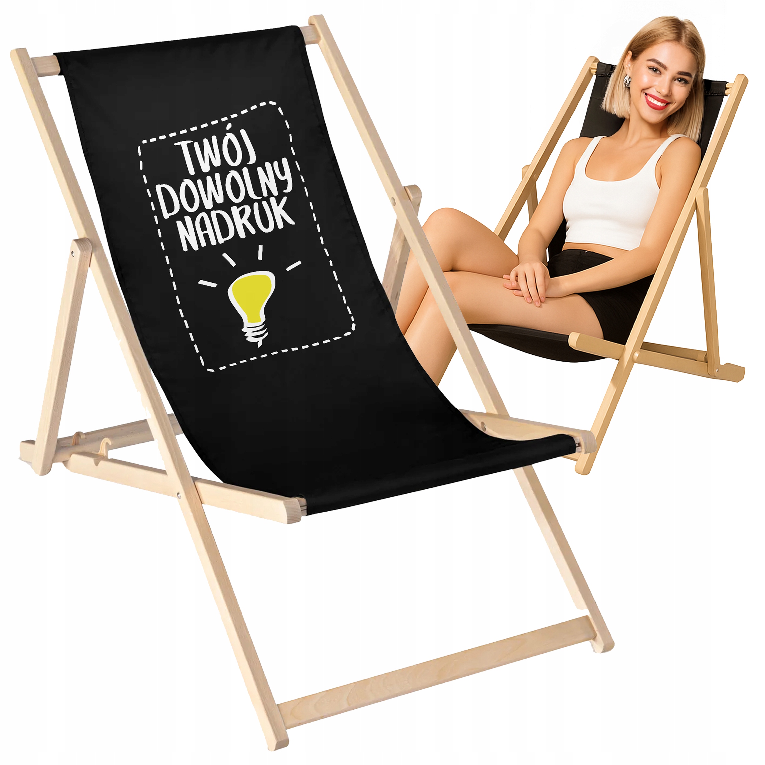 Leżak Z Dowolnym Nadrukiem Logo Zdjęcie Imię Grafika