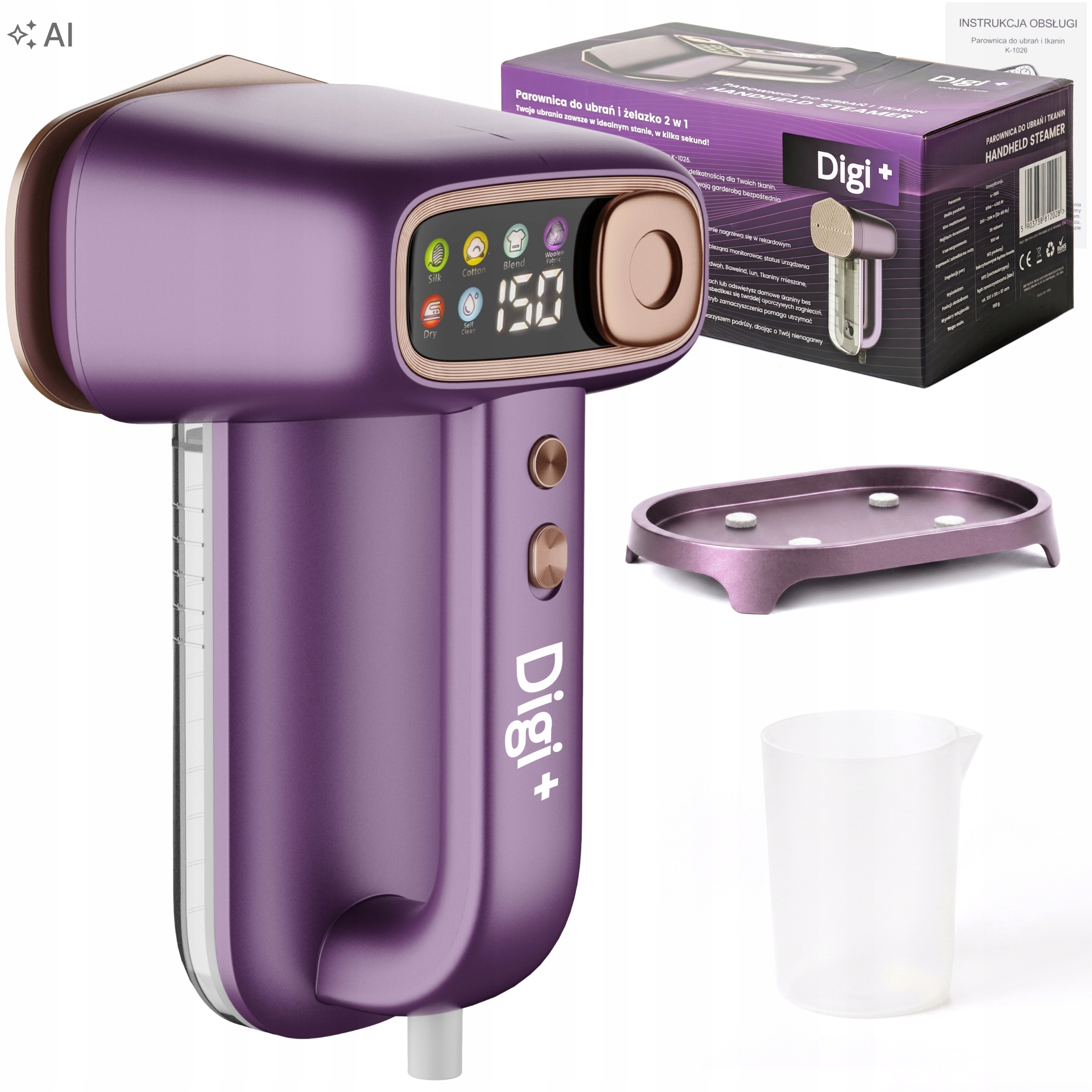 Napařovač A Žehlička 2v1 Lehký Steamer Automatické Provozní Režimy 1400W LCD