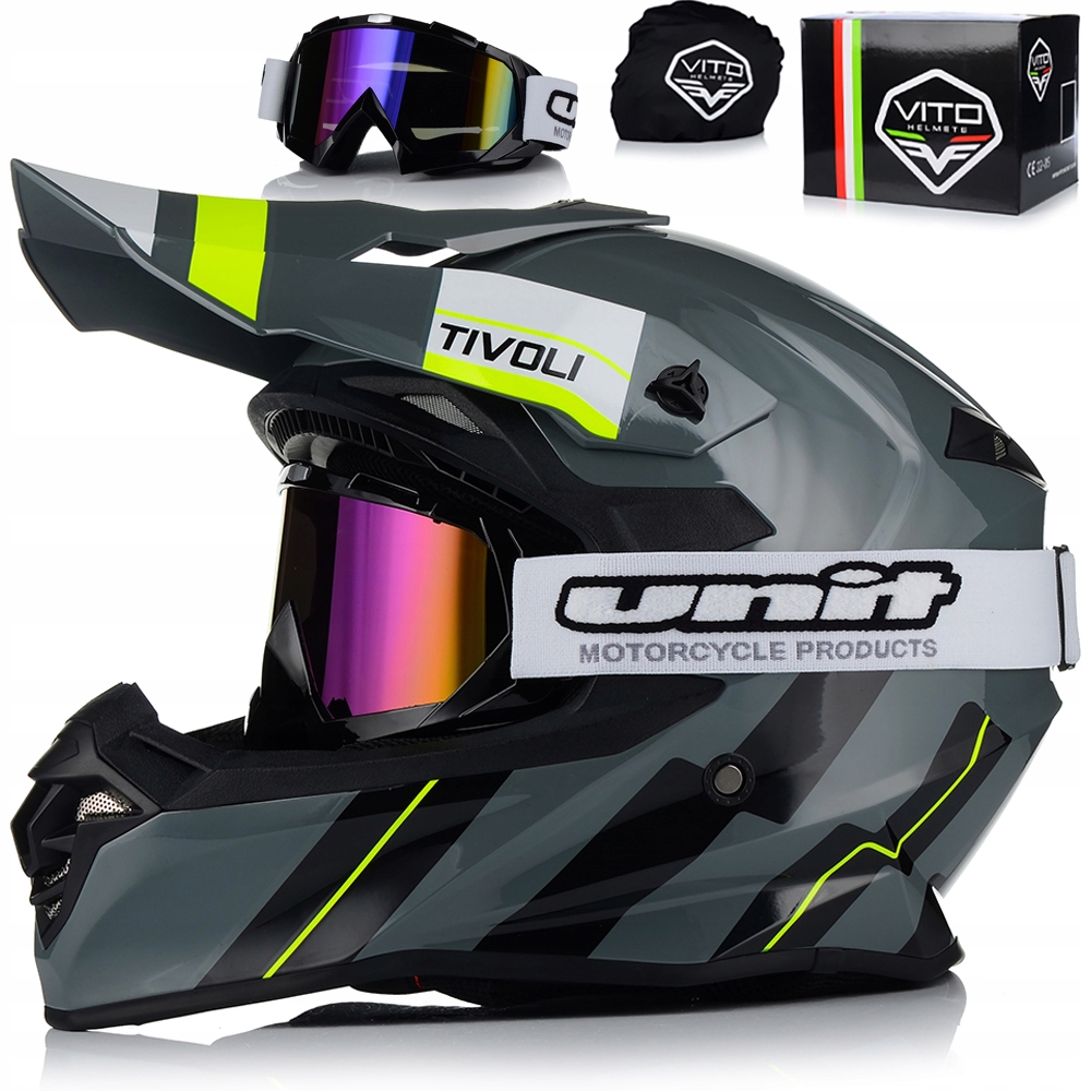 Motocyklová Prilba Vito Tivoli Nardo Okuliare Off-road Enduro Cross Štvorkolka
