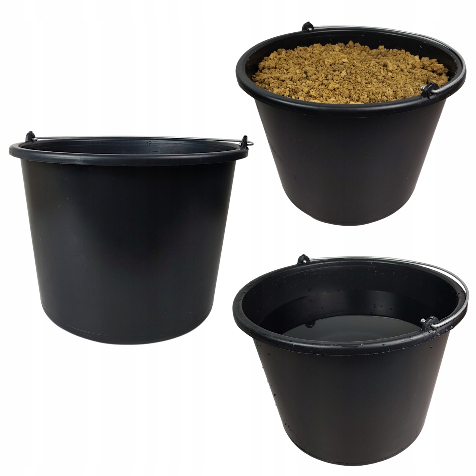 WIADRO GOSPODARCZE BUDOWLANE CZARNE - 12 L