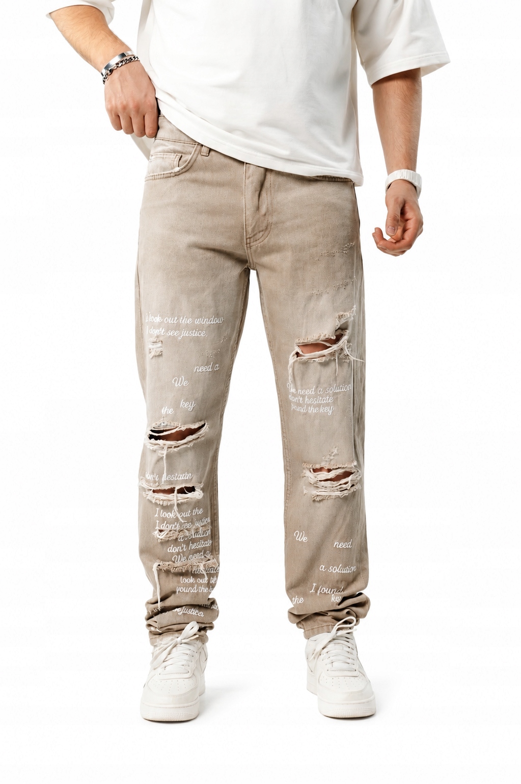 Jeans 2Y Premium Pánské kalhoty 34 béžové