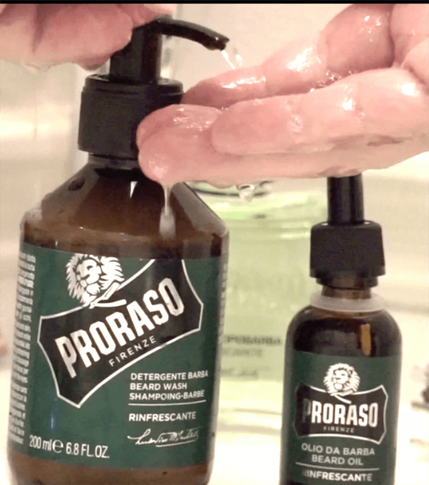 Szampon do brody PRORASO Refreshing EUKALIPTUS Opakowanie butelka z pompką