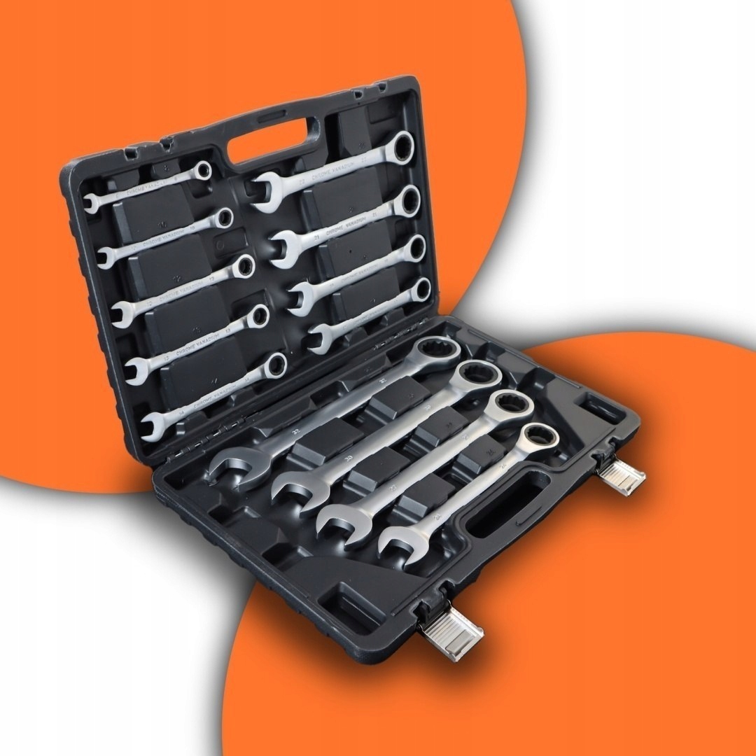 Sada očkoplochých kľúčov s račňou 8-32 mm CrV 13 ks Sada Polero