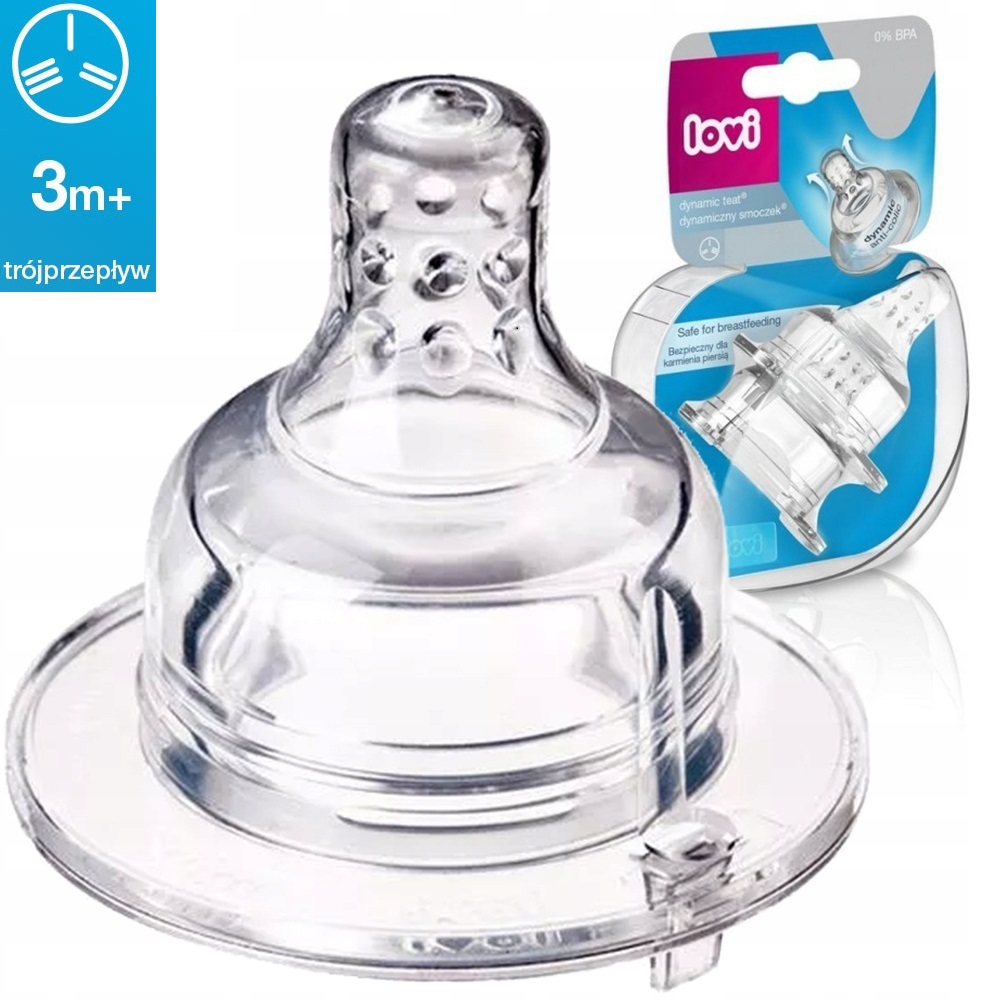 

Lovi Smoczek Do Butelki Trójprzepływ 3m+ 2 Szt