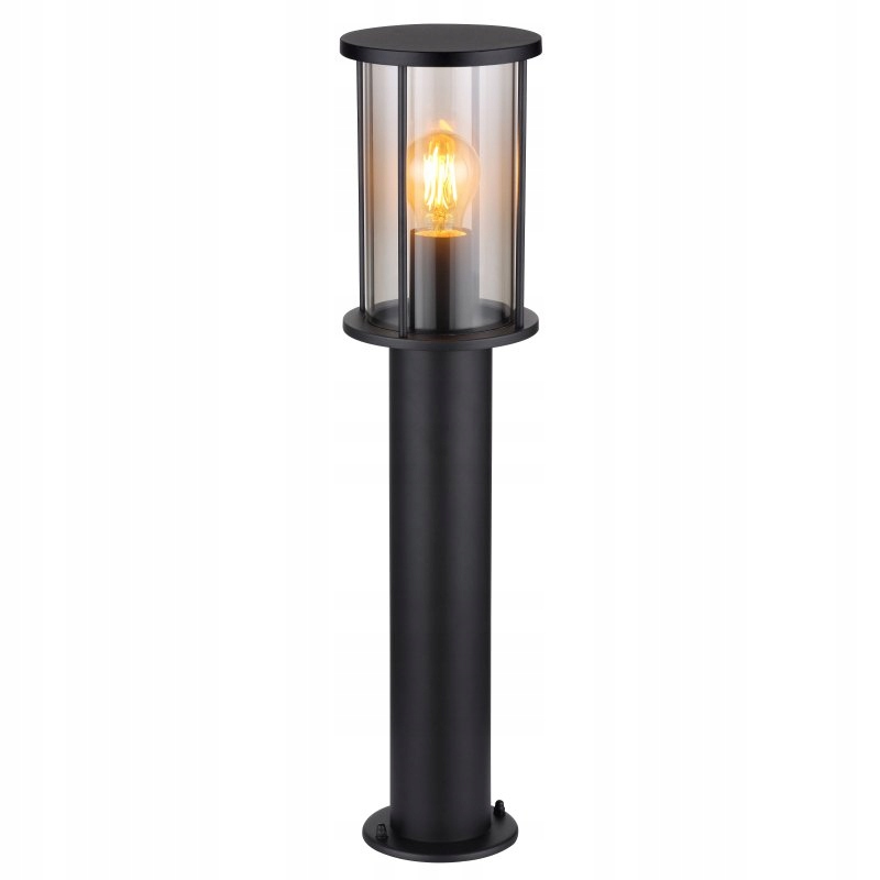 Záhradný stĺpik Gracey čierny matné dymové sklo IP54 60 cm Globo