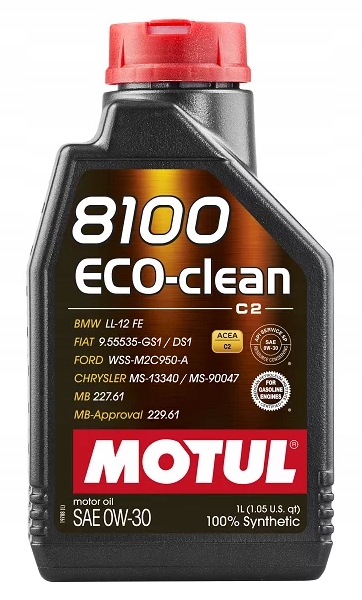 olej Motul 8100 Eco-clean 0W30 C2 1L WSS-M2C950-A Fiat 9.55535-DS1 LL-12FE