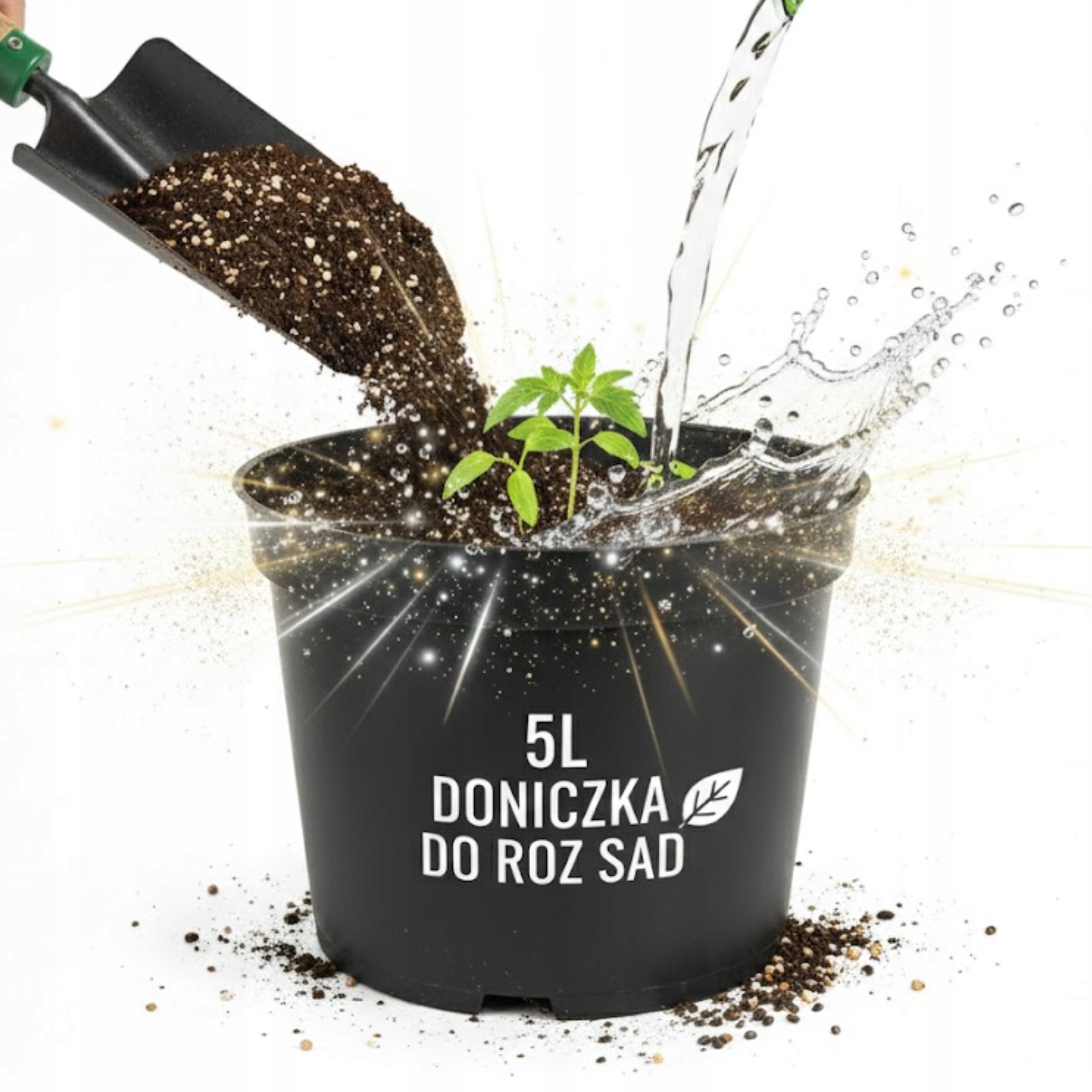 Doniczki do Rozsady Doniczka Produkcyjna Ø23cm 5L czarna 50szt Wytrzymale