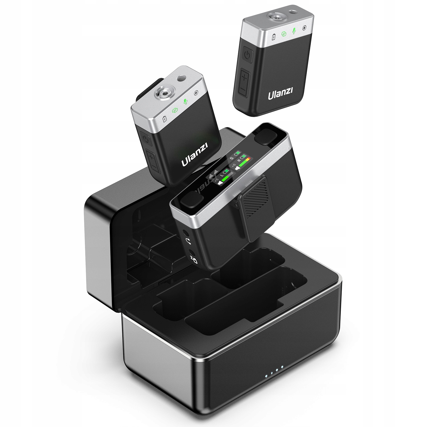 2x Bezdrátový mikrofon 100 m pro telefon fotoaparátu Kamery 8GB Ulanzi AM18