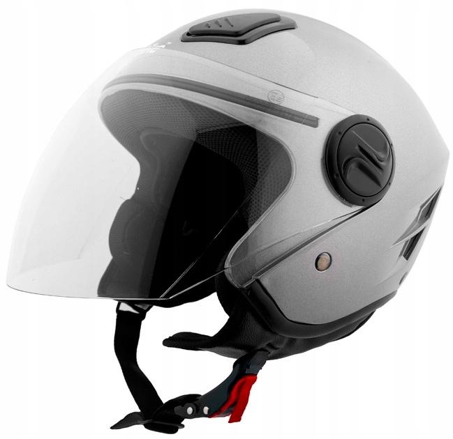 Otvorená Prilba Motocyklový Skúter Motor Strieborná S Homologáciou Ece