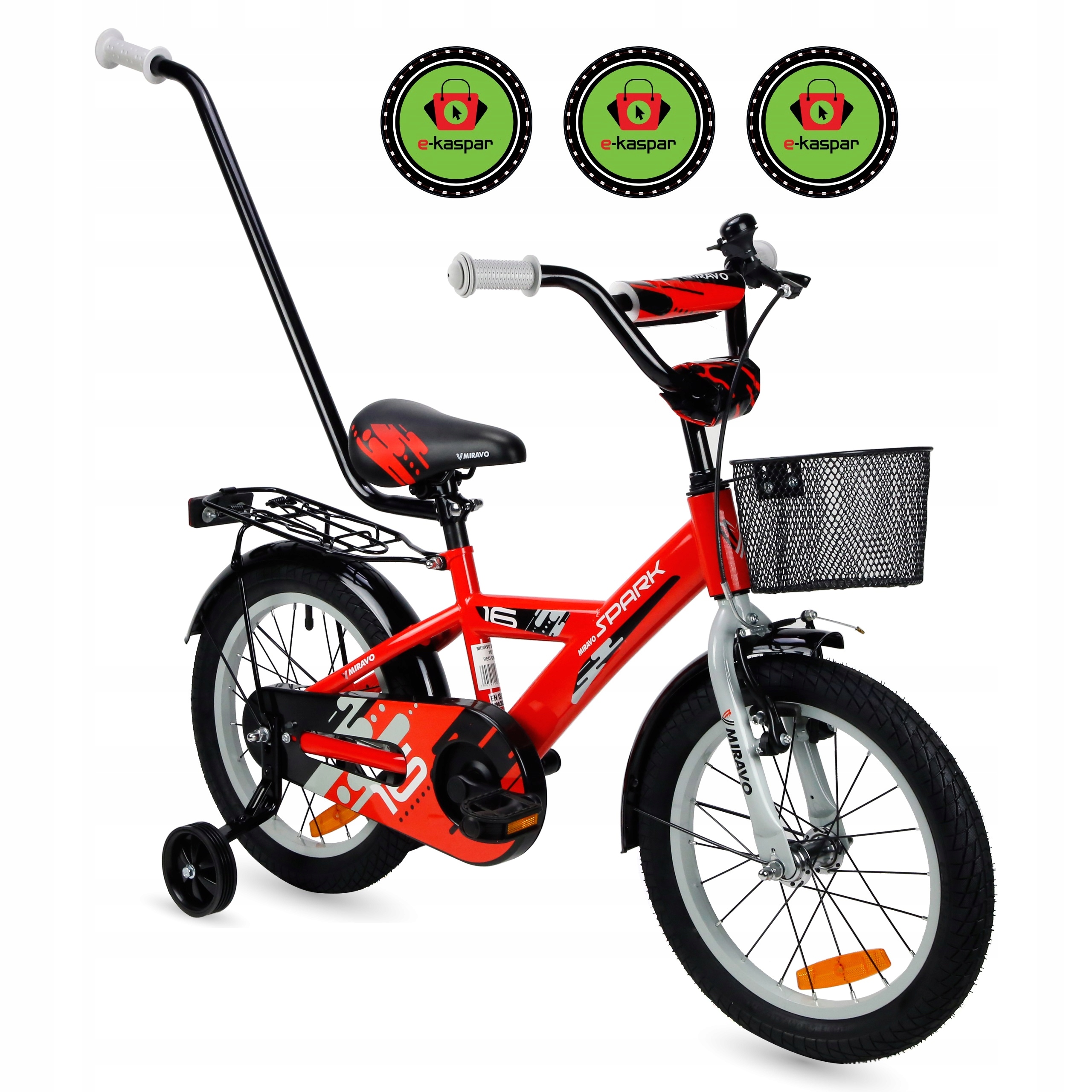 Rowerek Dziecięcy 16 Cali Rower Koszykiem Prowadnik