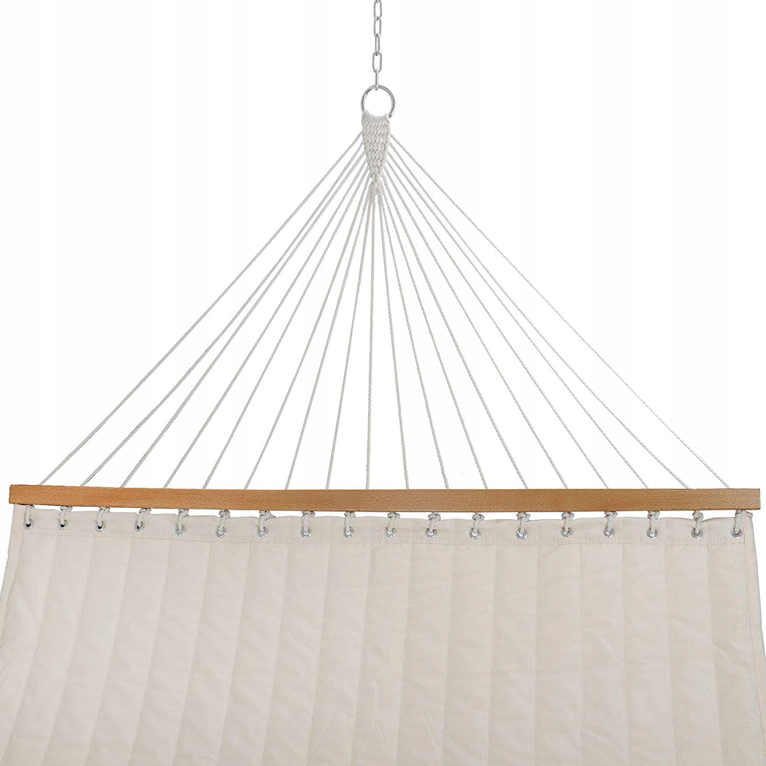 Hamak pikowany dwuosobowy 200x140cm z poprzeczką + poduszka beżowy Rodzaj hamak z drążkiem