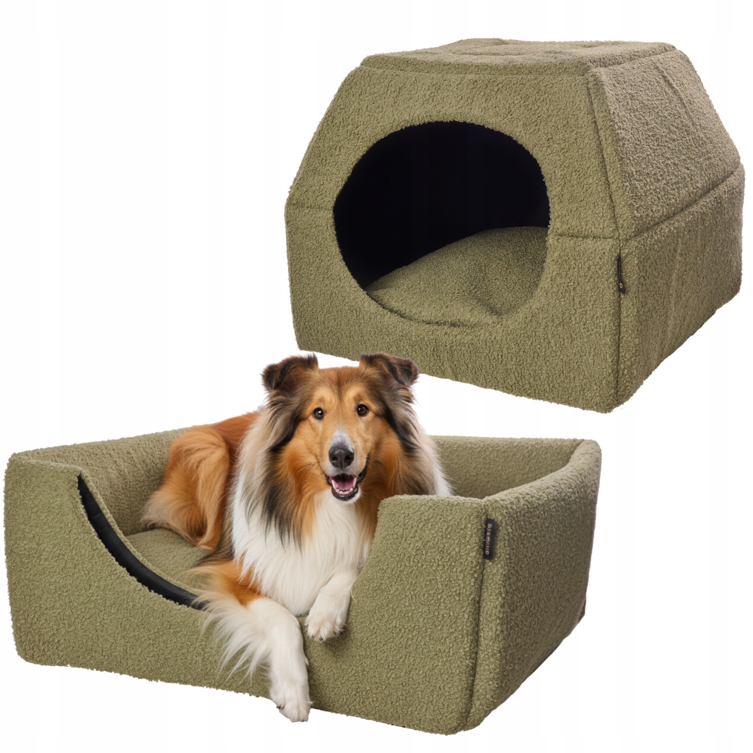 Levně Pelíšek pro psa kočku 2v1 Domeček 70x70cm XL Protiskluzový Potah