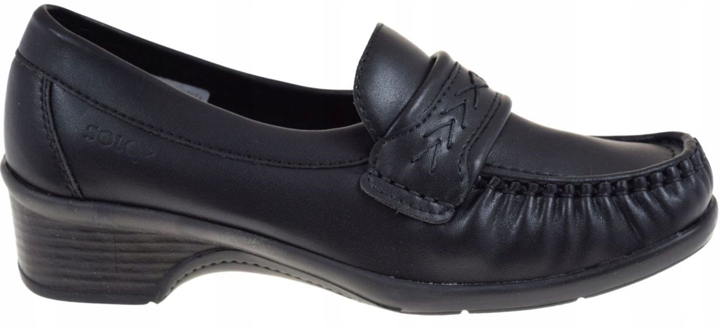 Dámské mokasíny černé kůže pohodlné elegantní komfortní Solo 0065W VEL.41