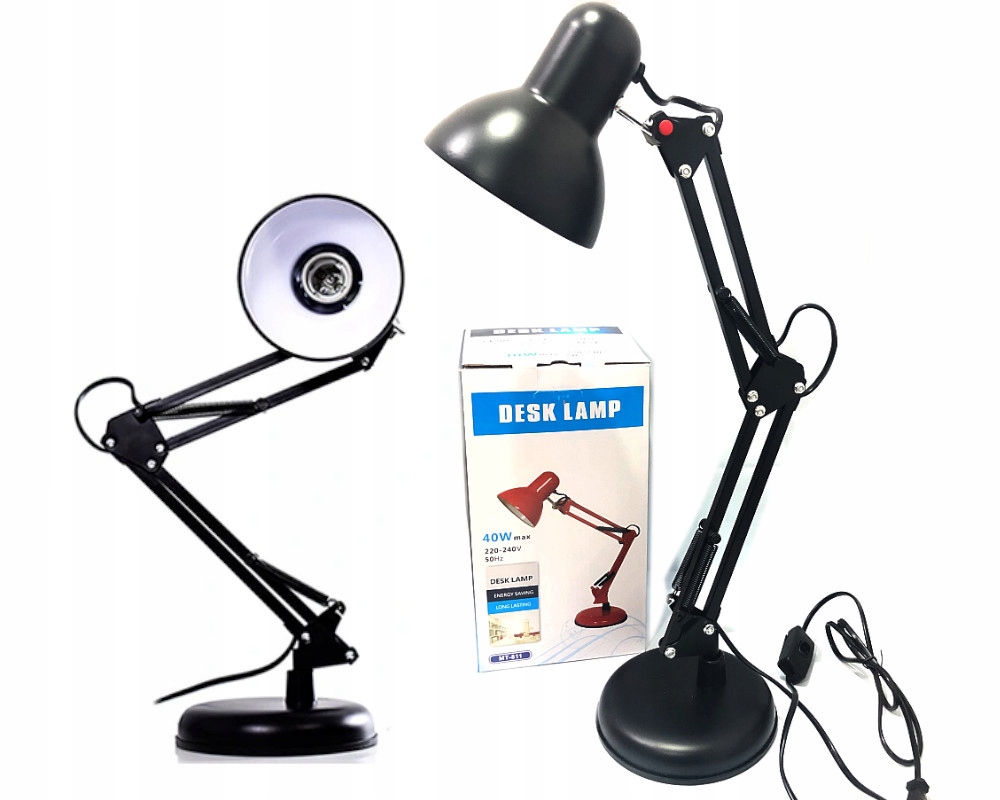 

Lampa Lampka Retro Kreślarska Regulowana Na Biurko