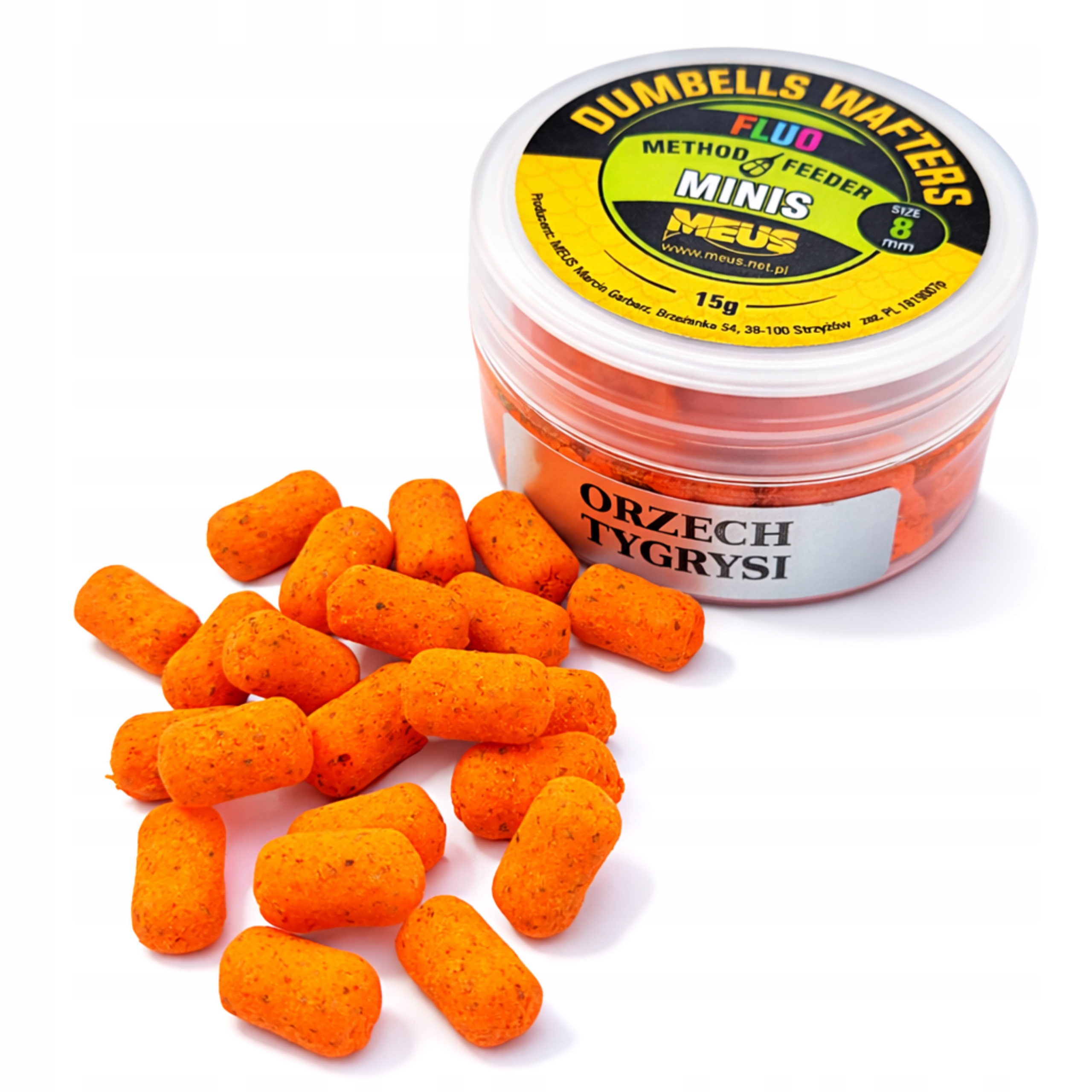 Meus Dumbells Wafters Method Feeder Fluo Minis Orzech Tygrysi 8mm