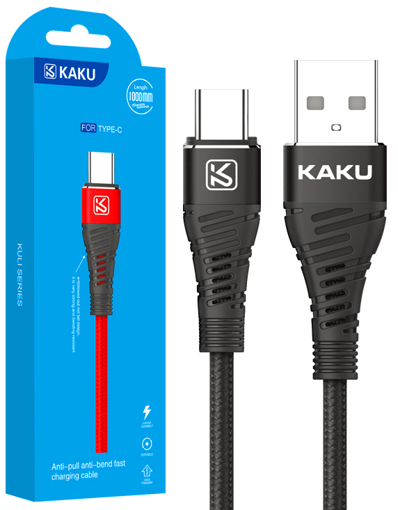 

Kabel Usb Kuli Usb-c 100CM 2.8A Qc Szybki Czarny