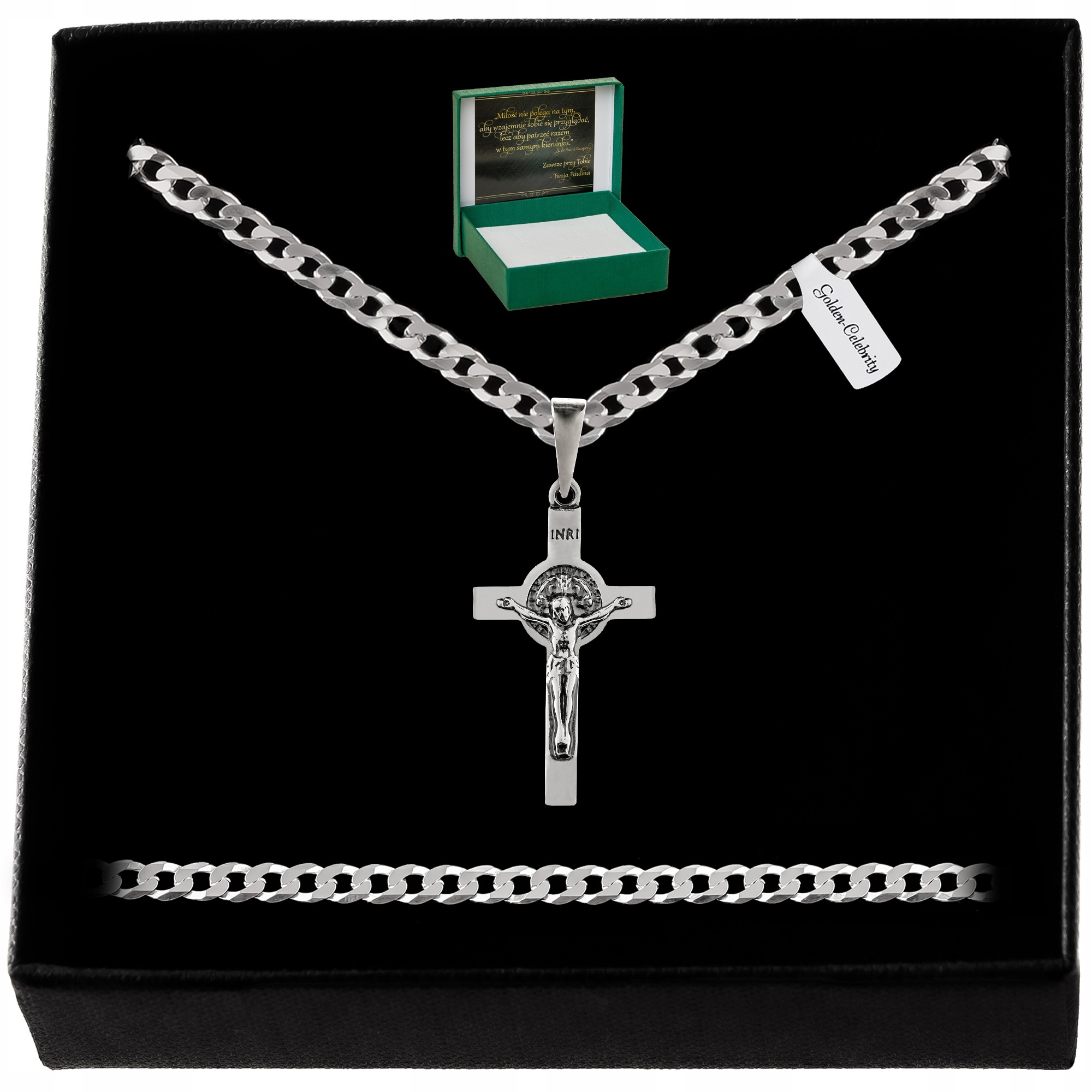 

Łańcuszek+krzyżyk Srebro 925 Na Komunię