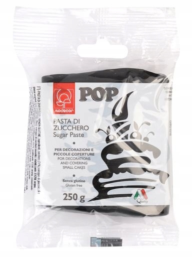Levně Cukrová hmota Cukrová hmota Pasta Di Zucchero Pop Nero 250 g Modecor