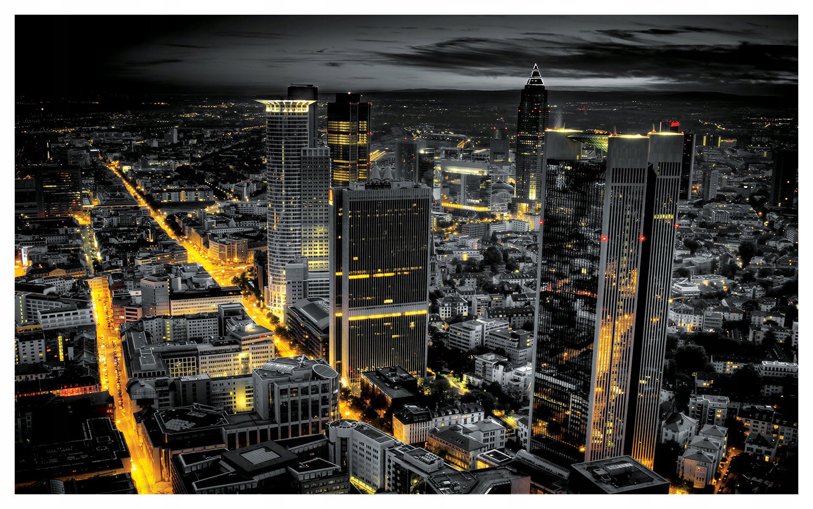 Fototapeta Nočná panoráma mrakodrapov mesto budúcnosti 368x254 lepidlo