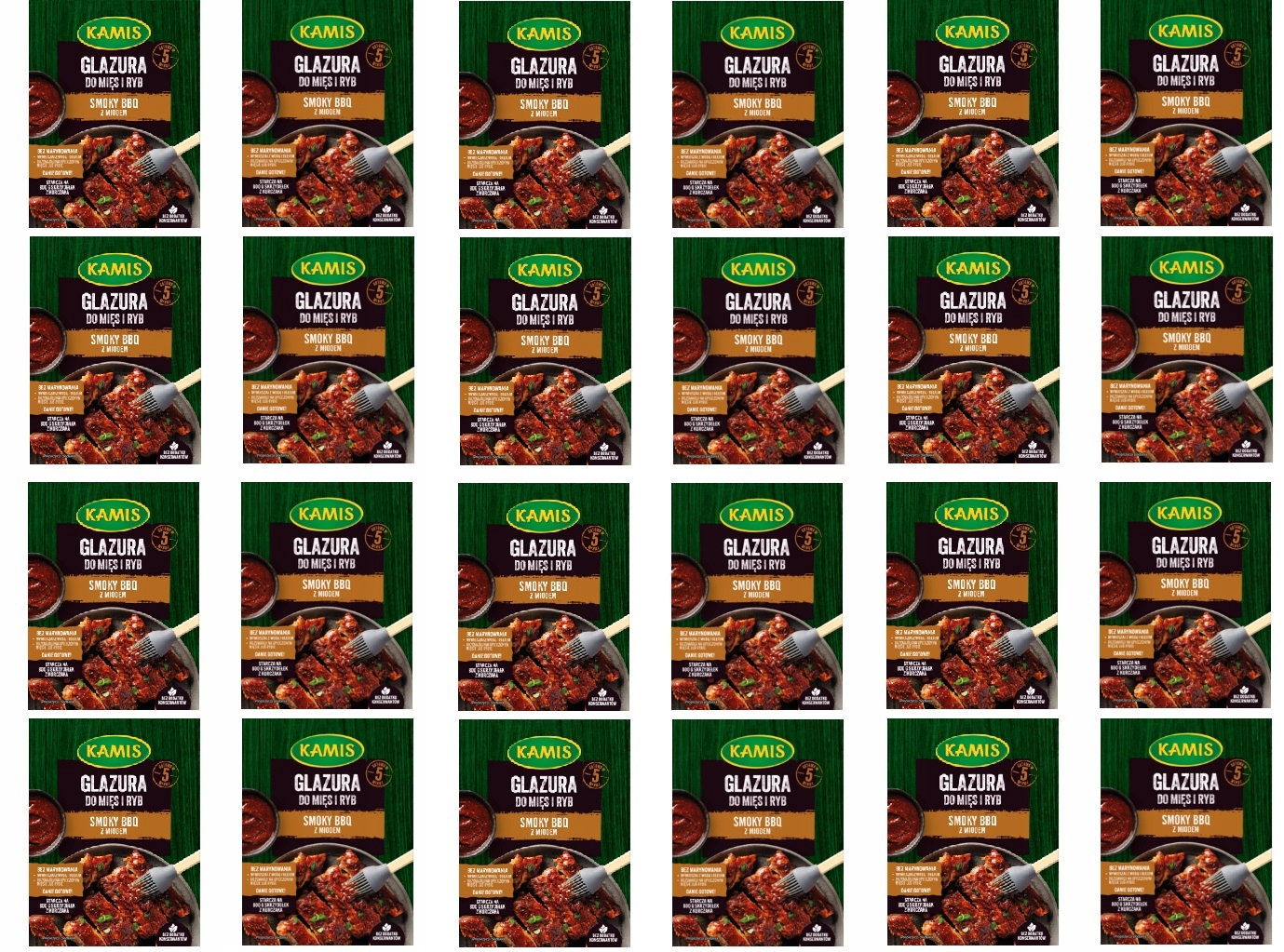 Levně 24 x 20 g Kamis Glazura Bbq na maso a ryby Karton