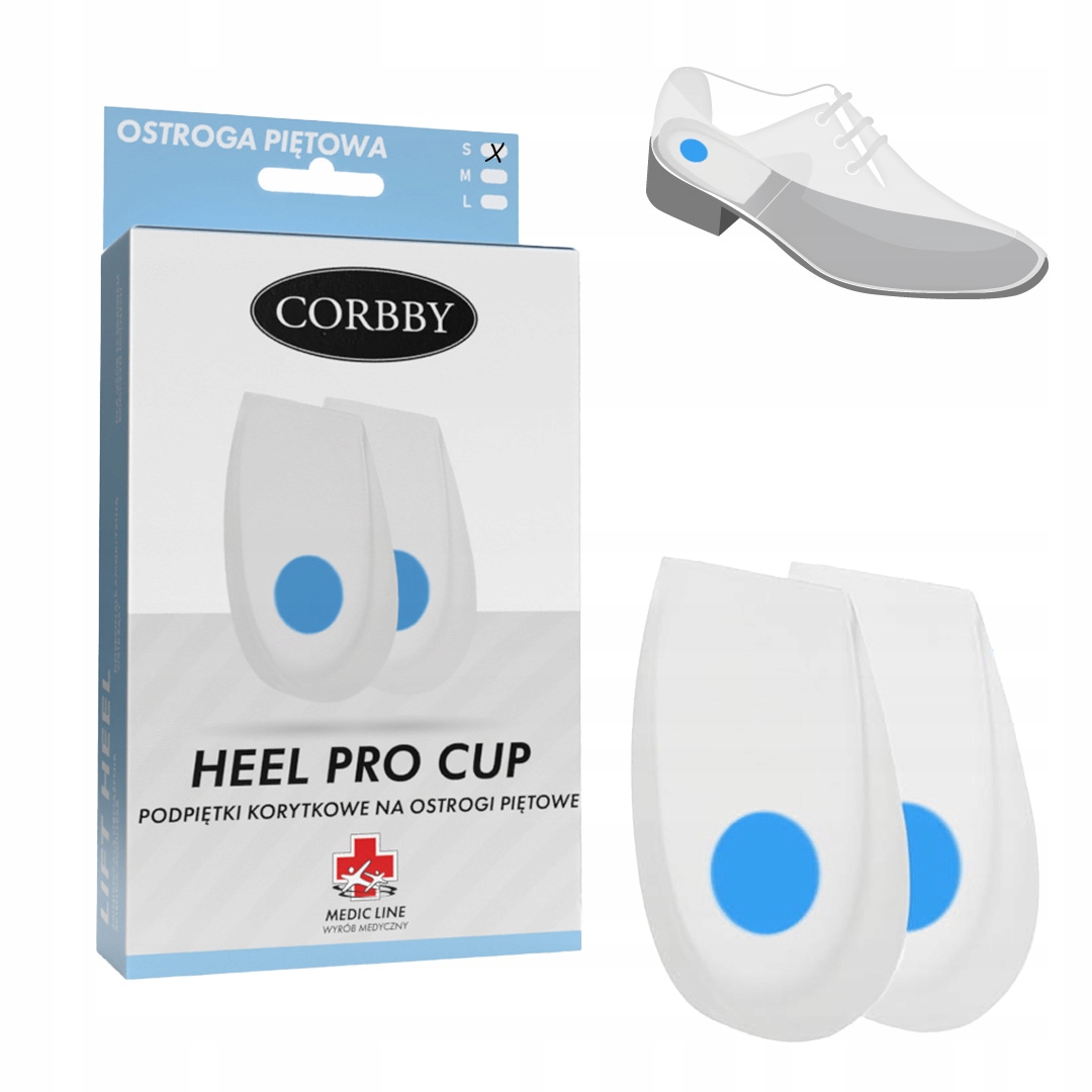 Podpiętki silikonowe na ostrogę, budowa korytkowa Heel Pro Cup rozm. 35-37