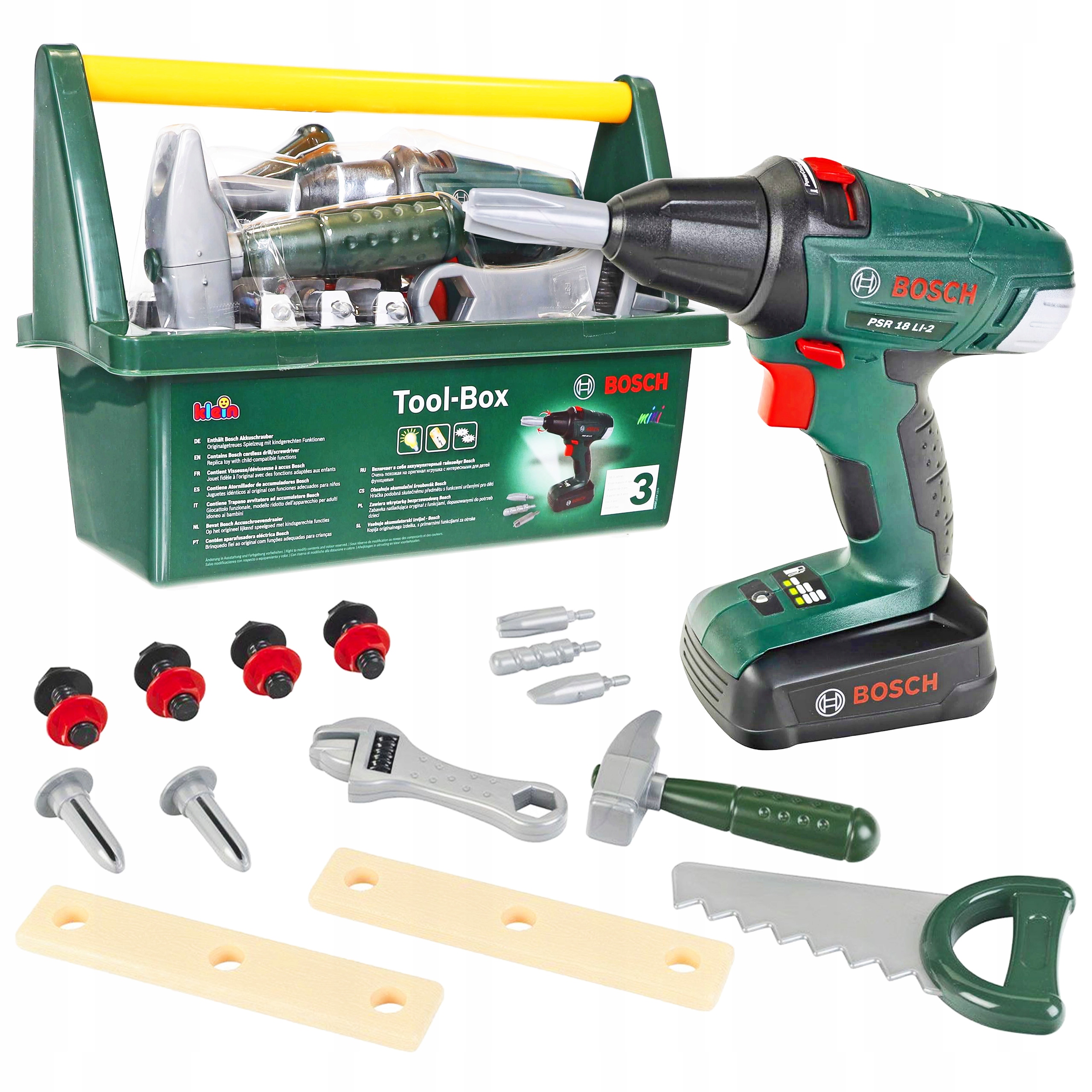 SKRZYNKA NARZĘDZIOWA z wiertarką BOSCH KLEIN | ZABAWKA DLA DZIECI | PREZENT