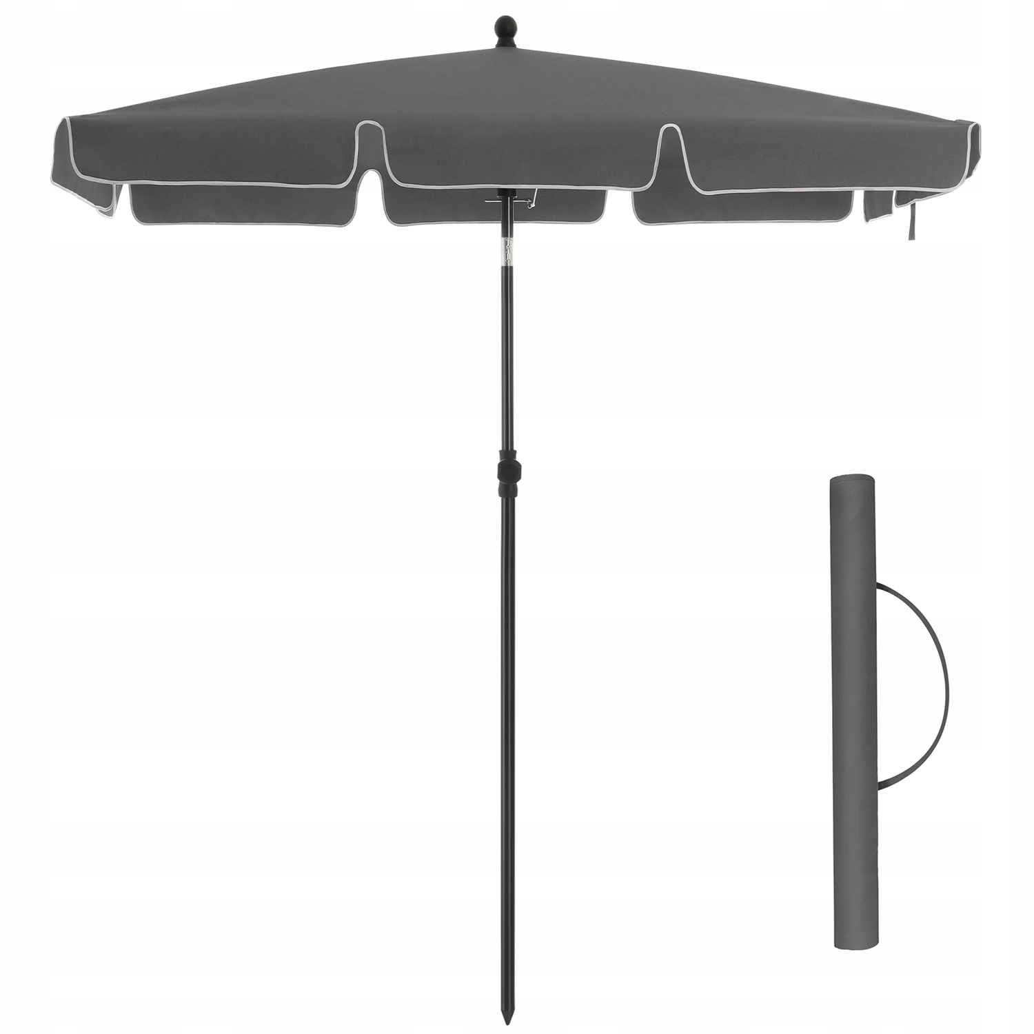 Зонтик сада Ø125cm пляж с сумкой серый стенд оригинальная упаковка